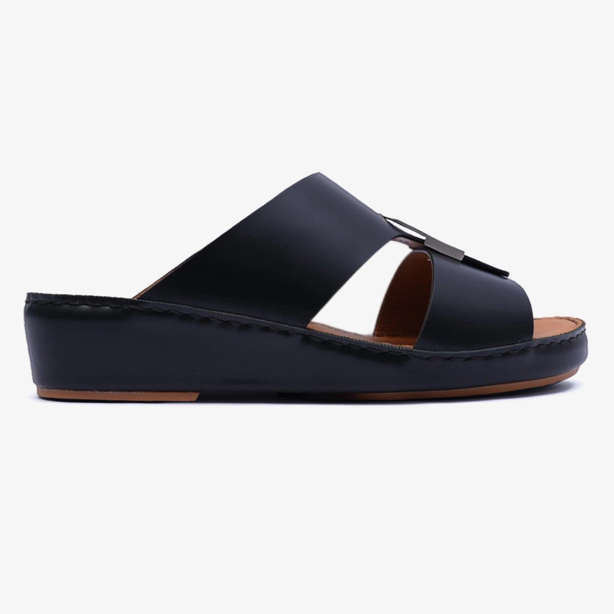 CLASSIC ARABIC NAPPA PUCCINI SANDALS BLACK - Farada