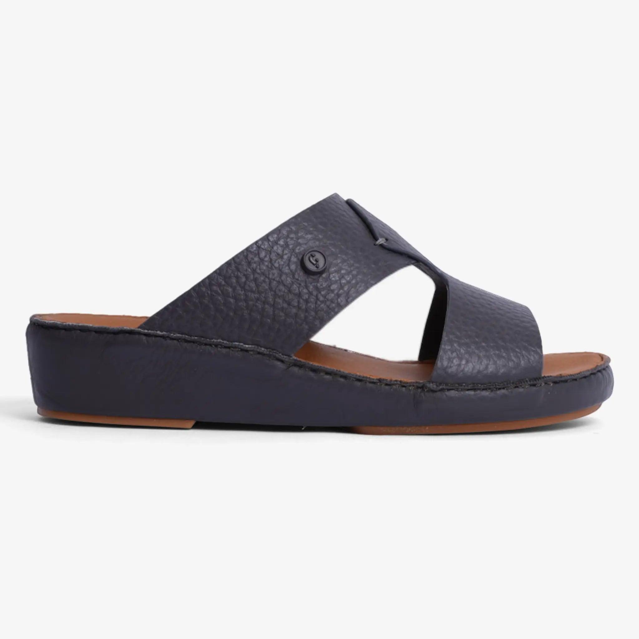 CLASSIC TAJ UNLINED GRAIN HAMMERED ARABIC SANDALS ASFALTO - Farada