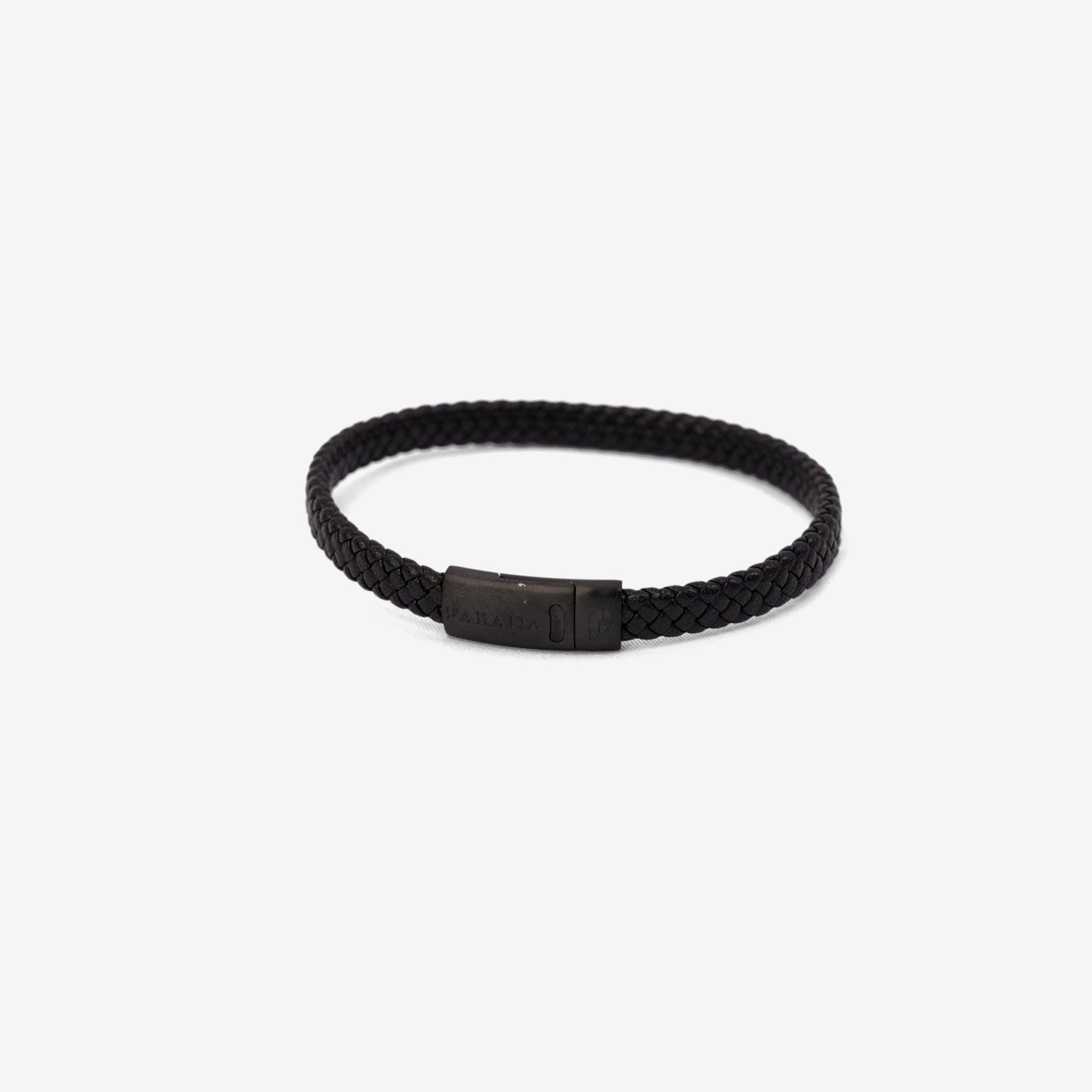 FARADA BRAIDED BRACELET FOR MEN - BLACK - Farada
