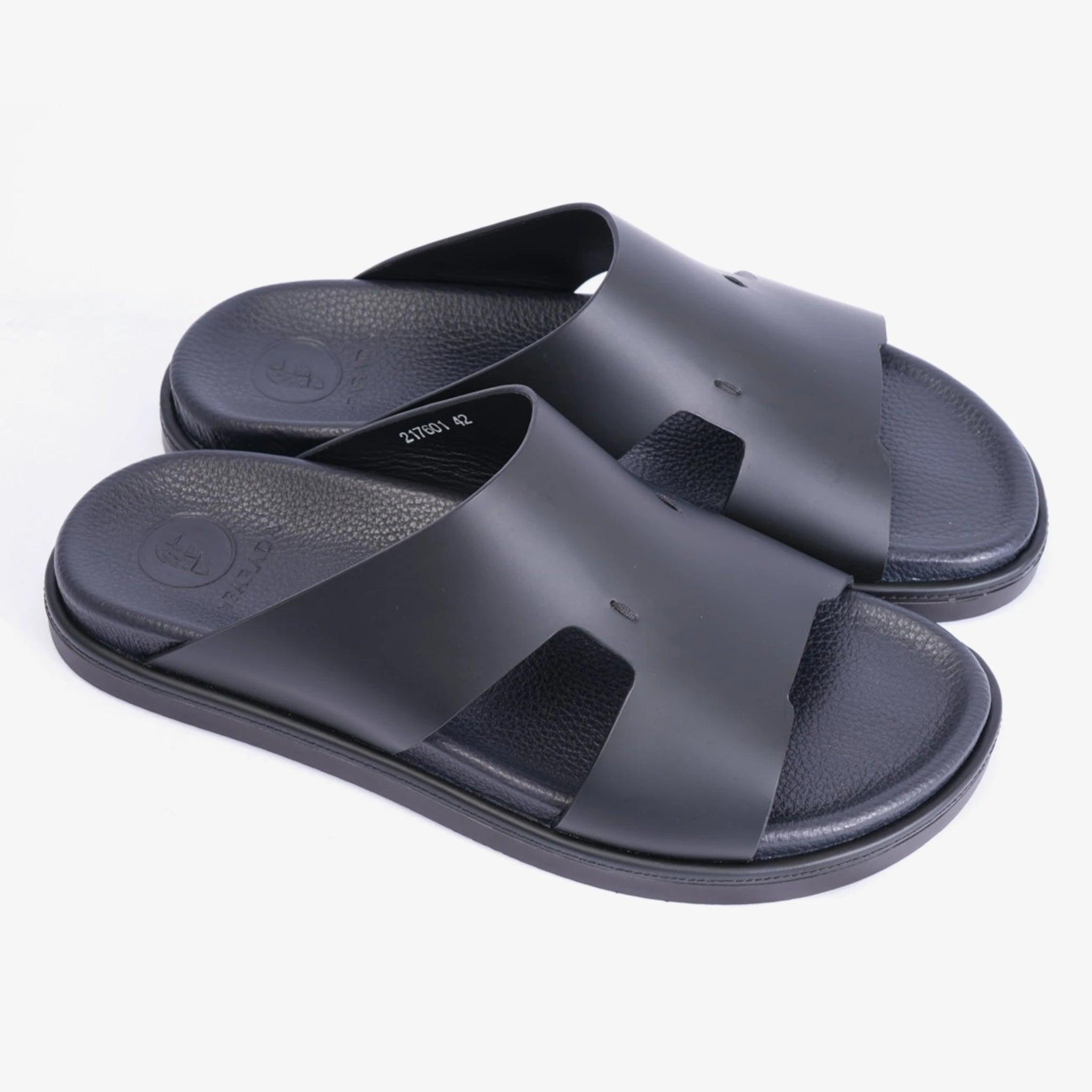 FARADA CLASSIC ARABIC SANDAL WITH BLACK SOLE BLACK - Farada