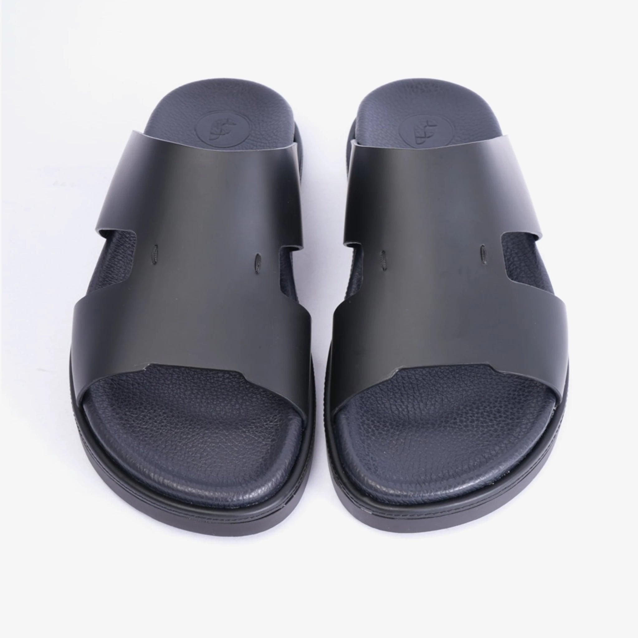 FARADA CLASSIC ARABIC SANDAL WITH BLACK SOLE BLACK - Farada