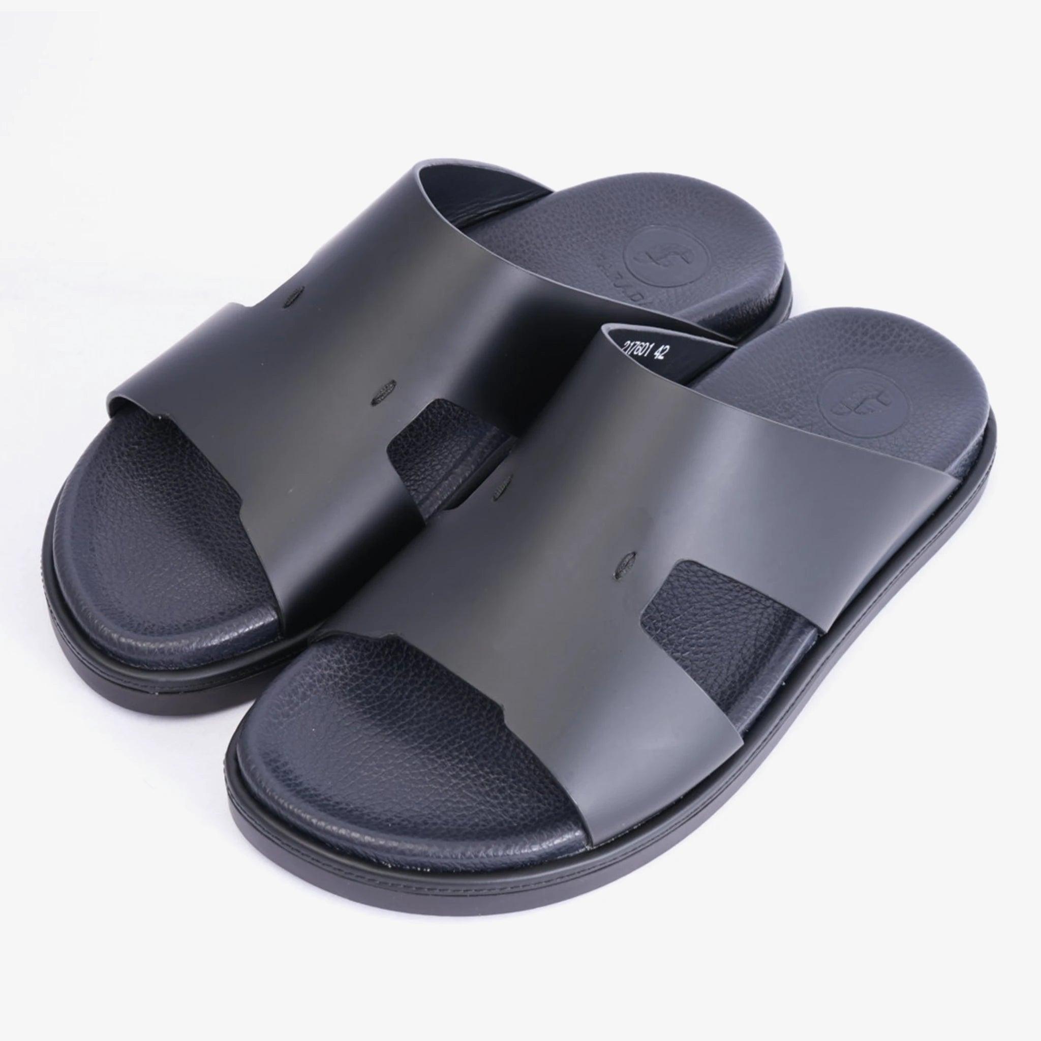 FARADA CLASSIC ARABIC SANDAL WITH BLACK SOLE BLACK - Farada