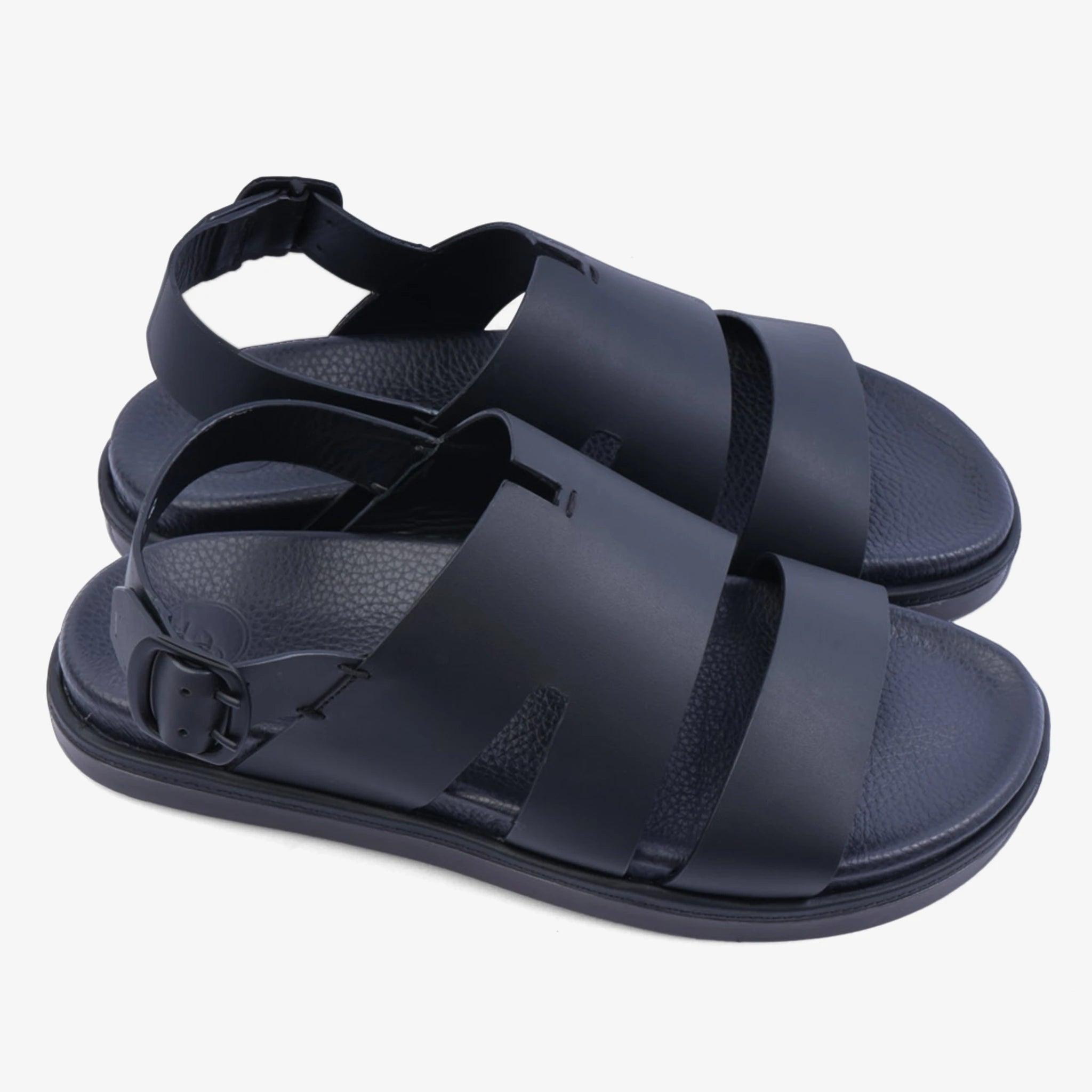 FARADA CLASSIC MATTE ARABIC SANDALS WITH BACK STRIP BLACK - Farada