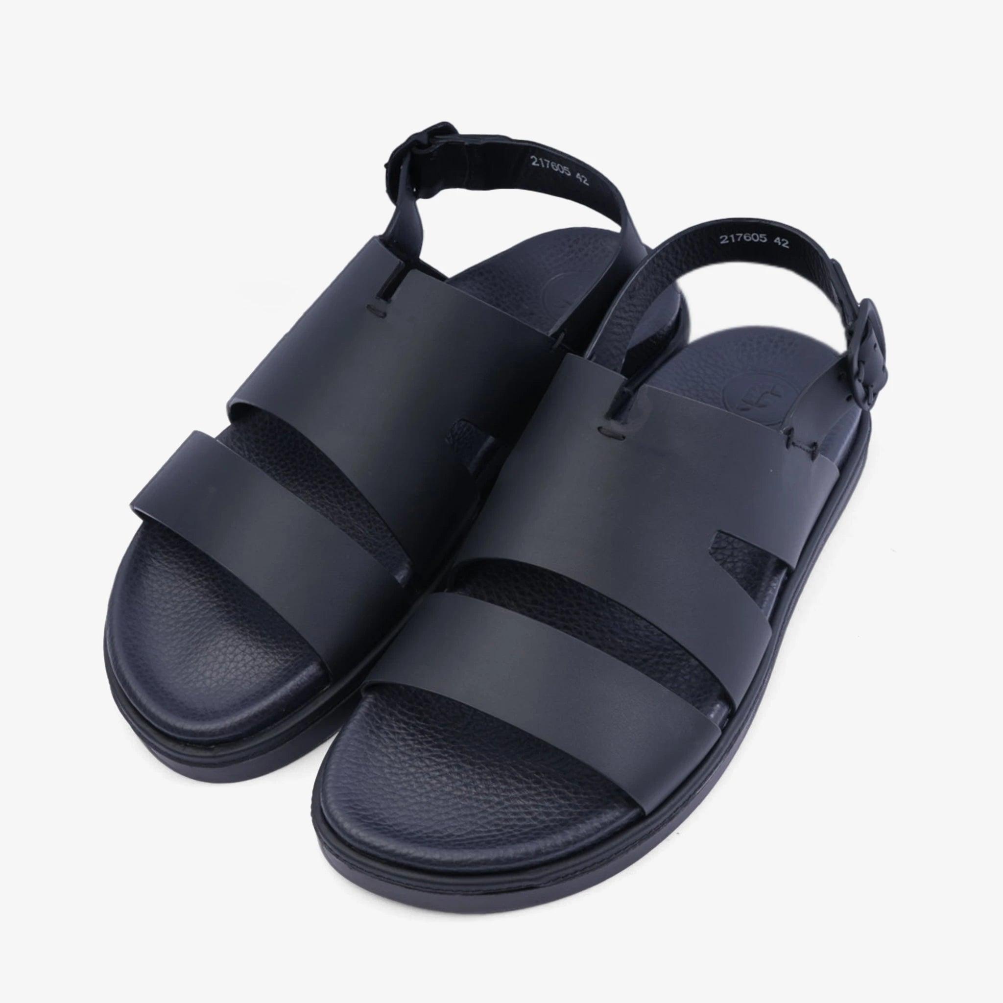 FARADA CLASSIC MATTE ARABIC SANDALS WITH BACK STRIP BLACK - Farada