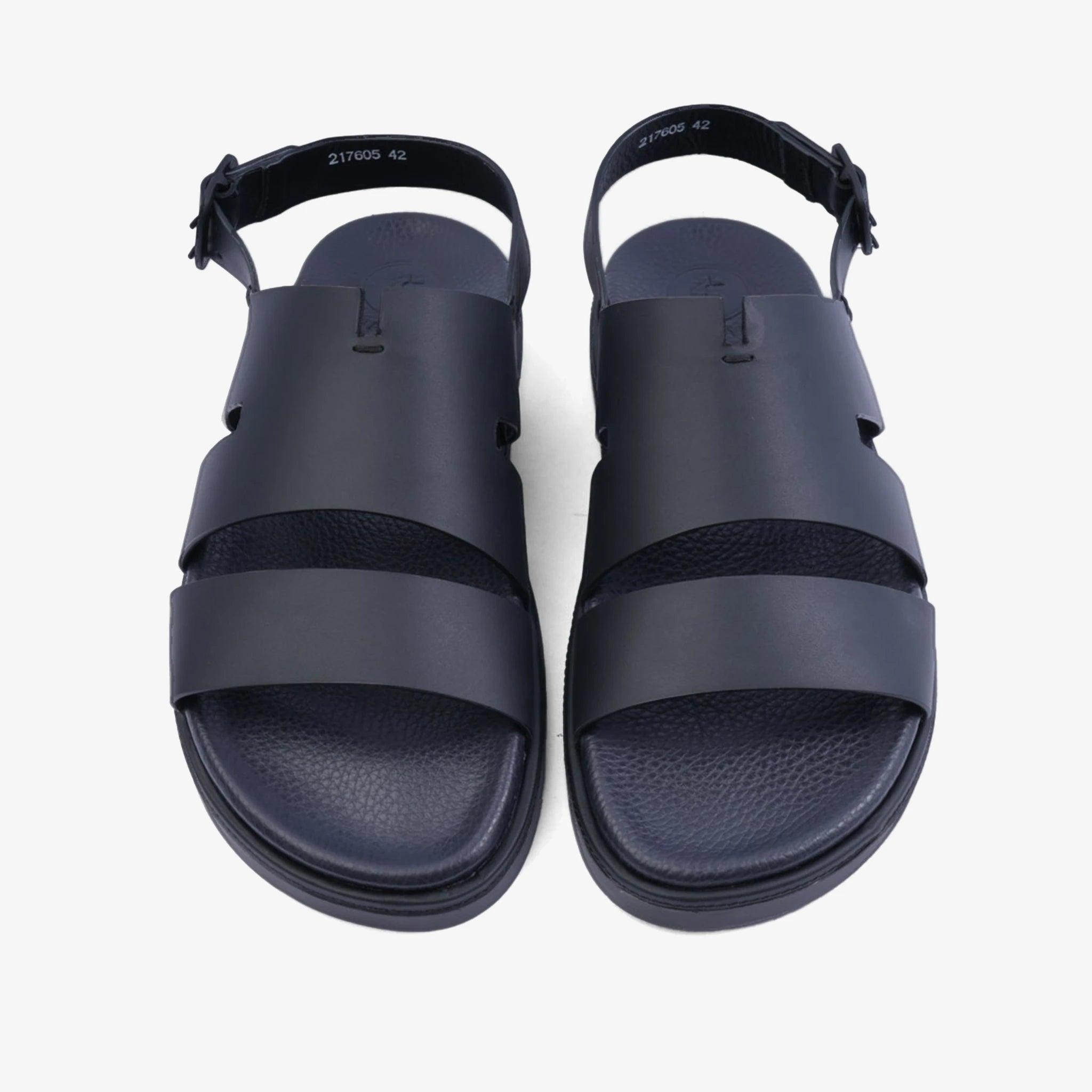 FARADA CLASSIC MATTE ARABIC SANDALS WITH BACK STRIP BLACK - Farada