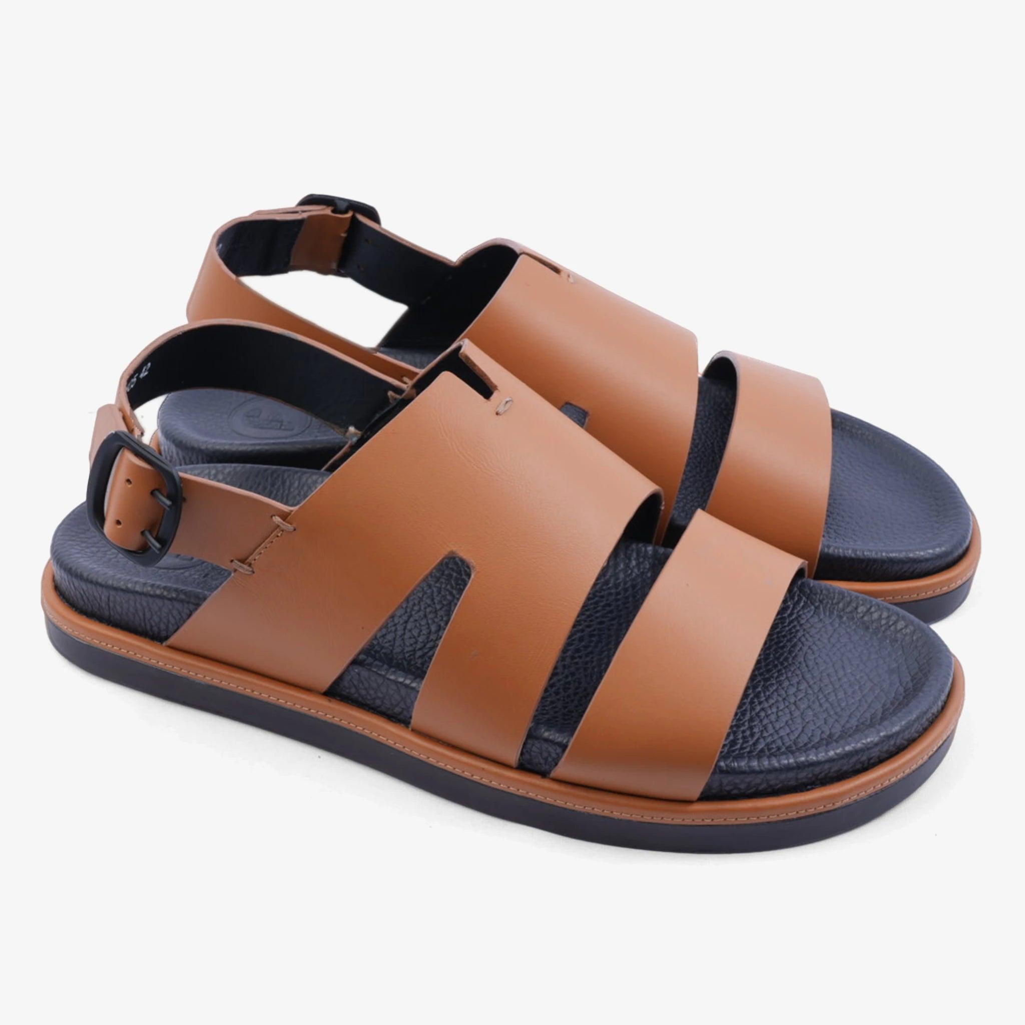 FARADA CLASSIC MATTE ARABIC SANDALS WITH BACK STRIP CUOIO - Farada