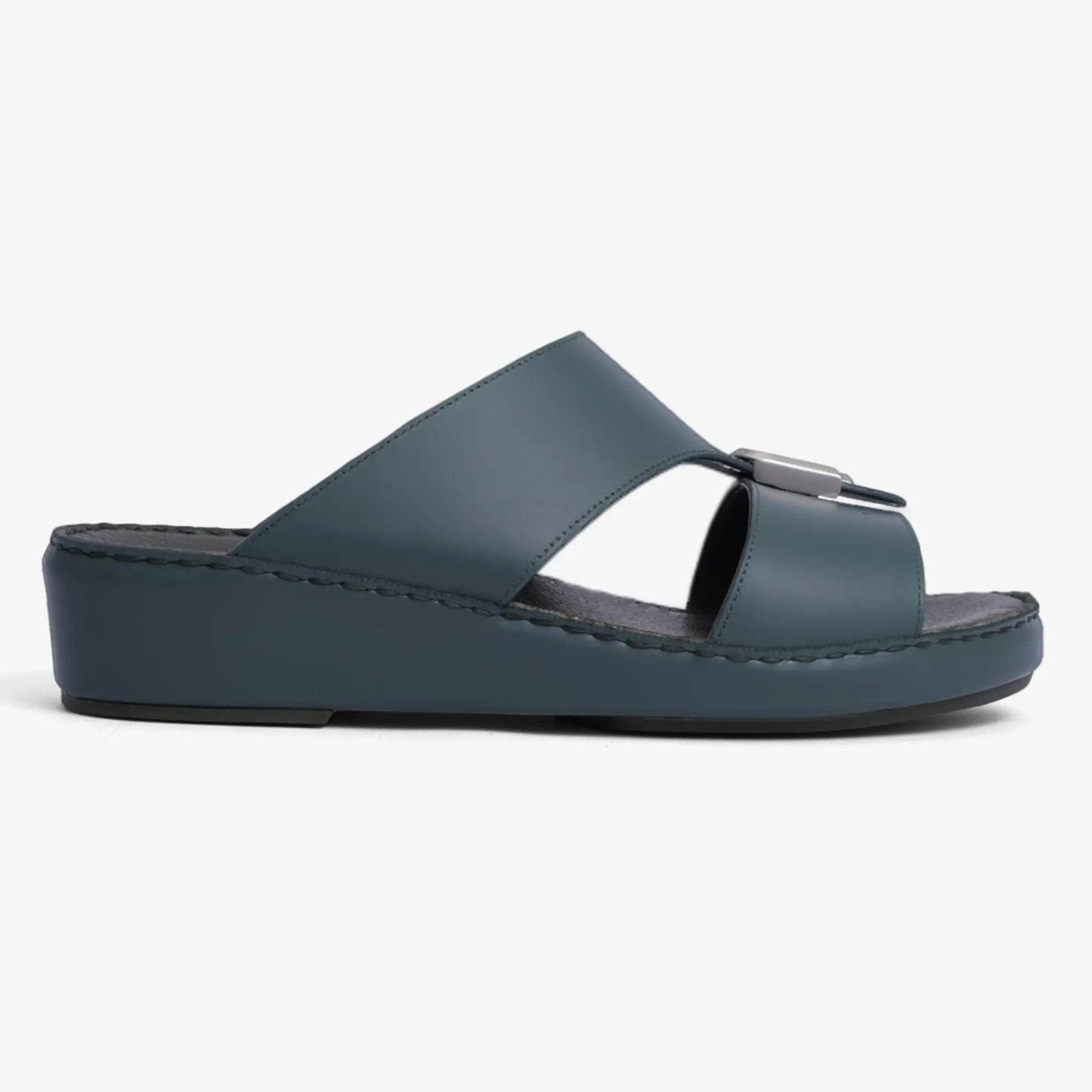 FARADA DA-VINCI BRASS IOCONIC DOUBLE F TRIM ARABIC SANDALS BOTTLE-GREEN - Farada