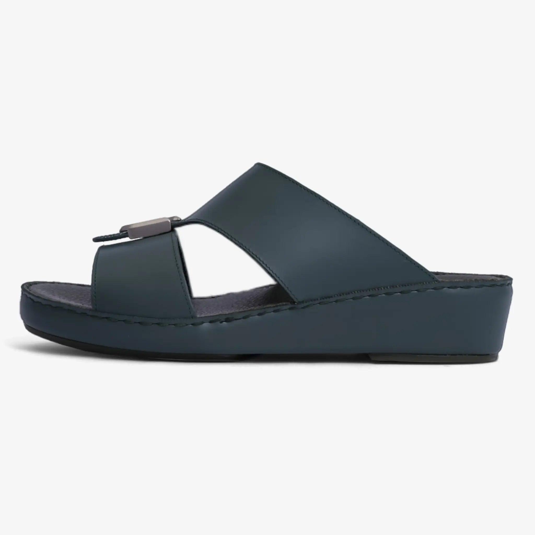 FARADA DA-VINCI BRASS IOCONIC DOUBLE F TRIM ARABIC SANDALS BOTTLE-GREEN - Farada