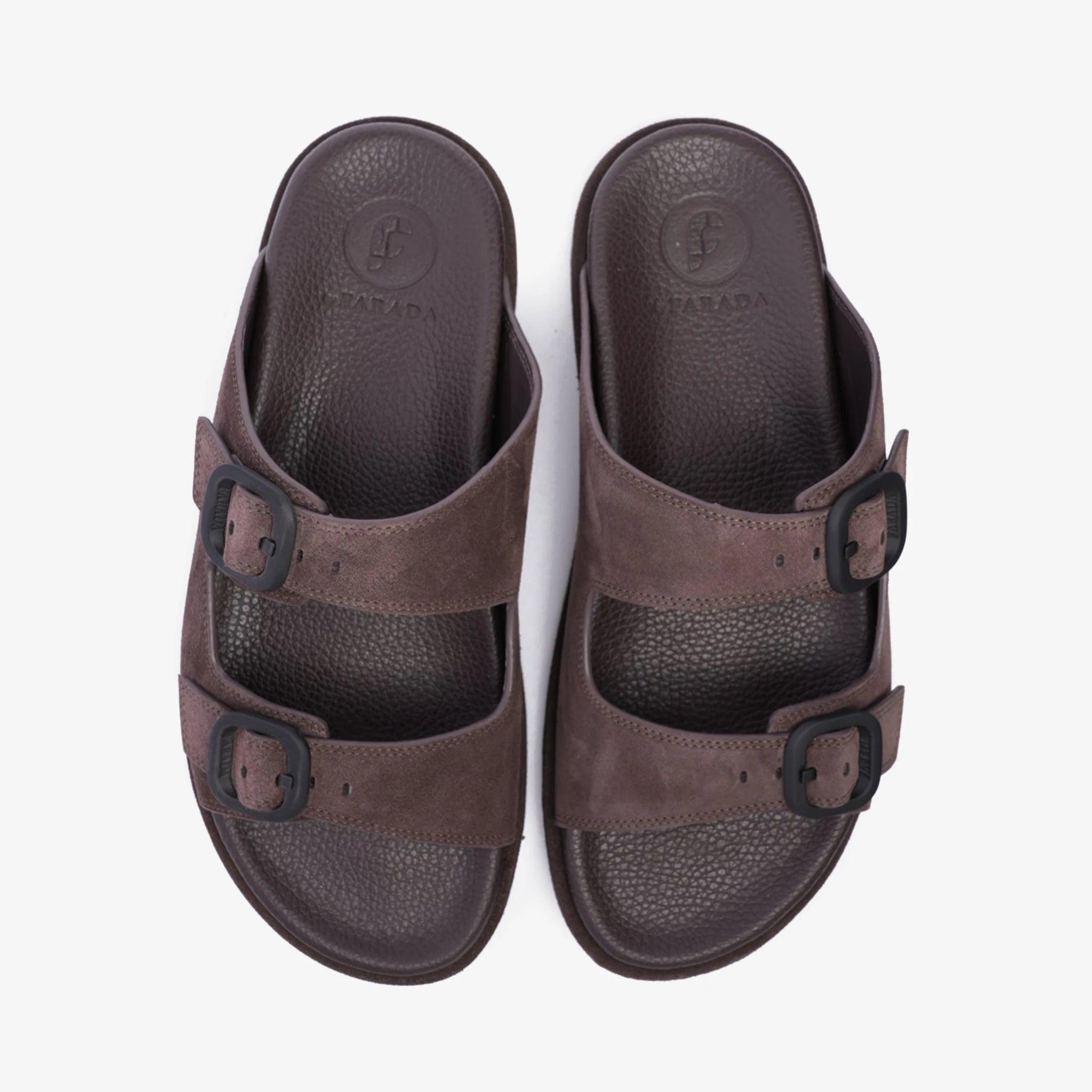 FARADA DOUBLE STRIPPED SUEDE LEATHER ARABIC SANDAL TMH - Farada