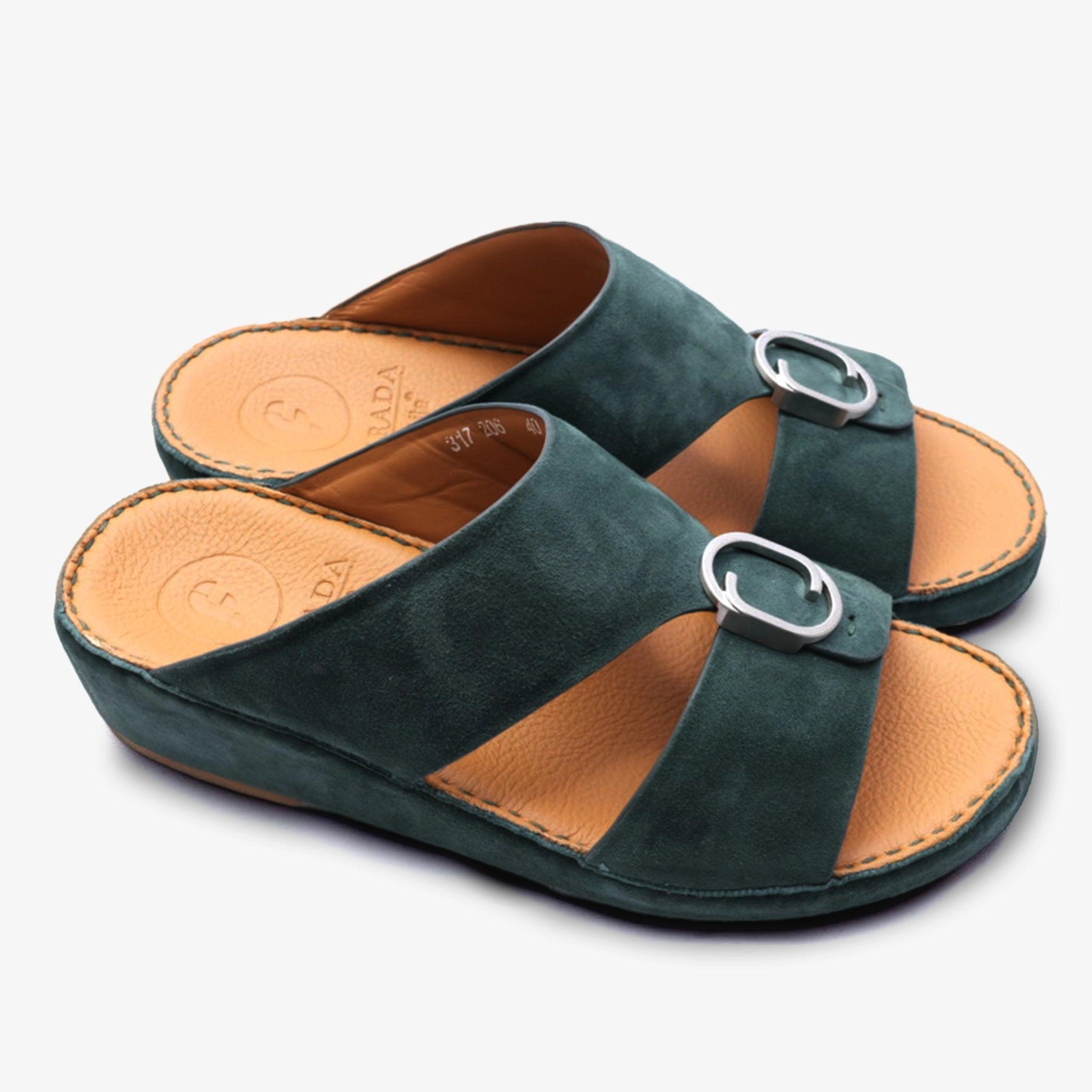 FARADA MENS DAVINCI SUEDE ARABIC SANDALS LICHENE - Farada