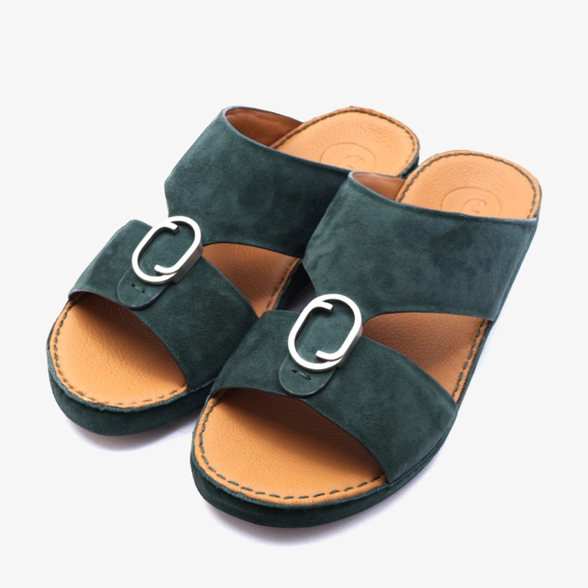 FARADA MENS DAVINCI SUEDE ARABIC SANDALS LICHENE - Farada