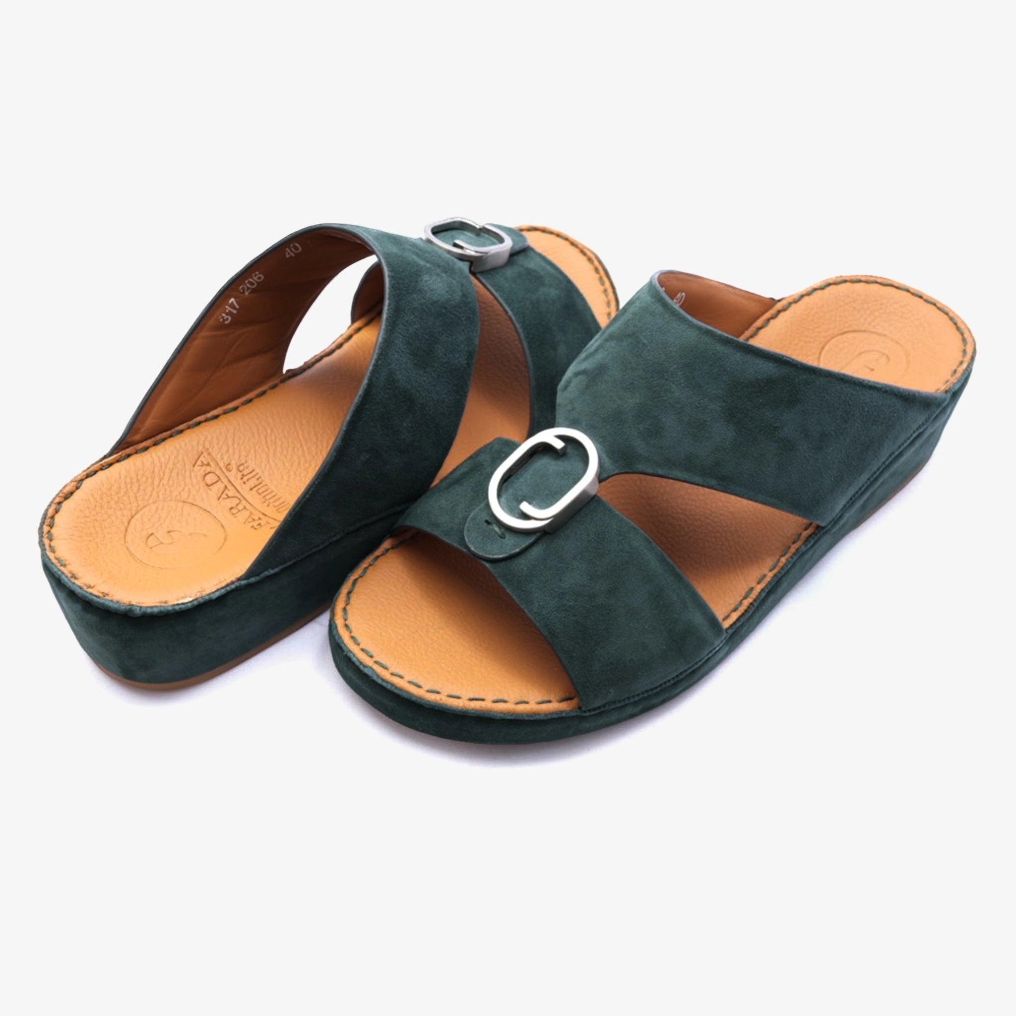 FARADA MENS DAVINCI SUEDE ARABIC SANDALS LICHENE - Farada