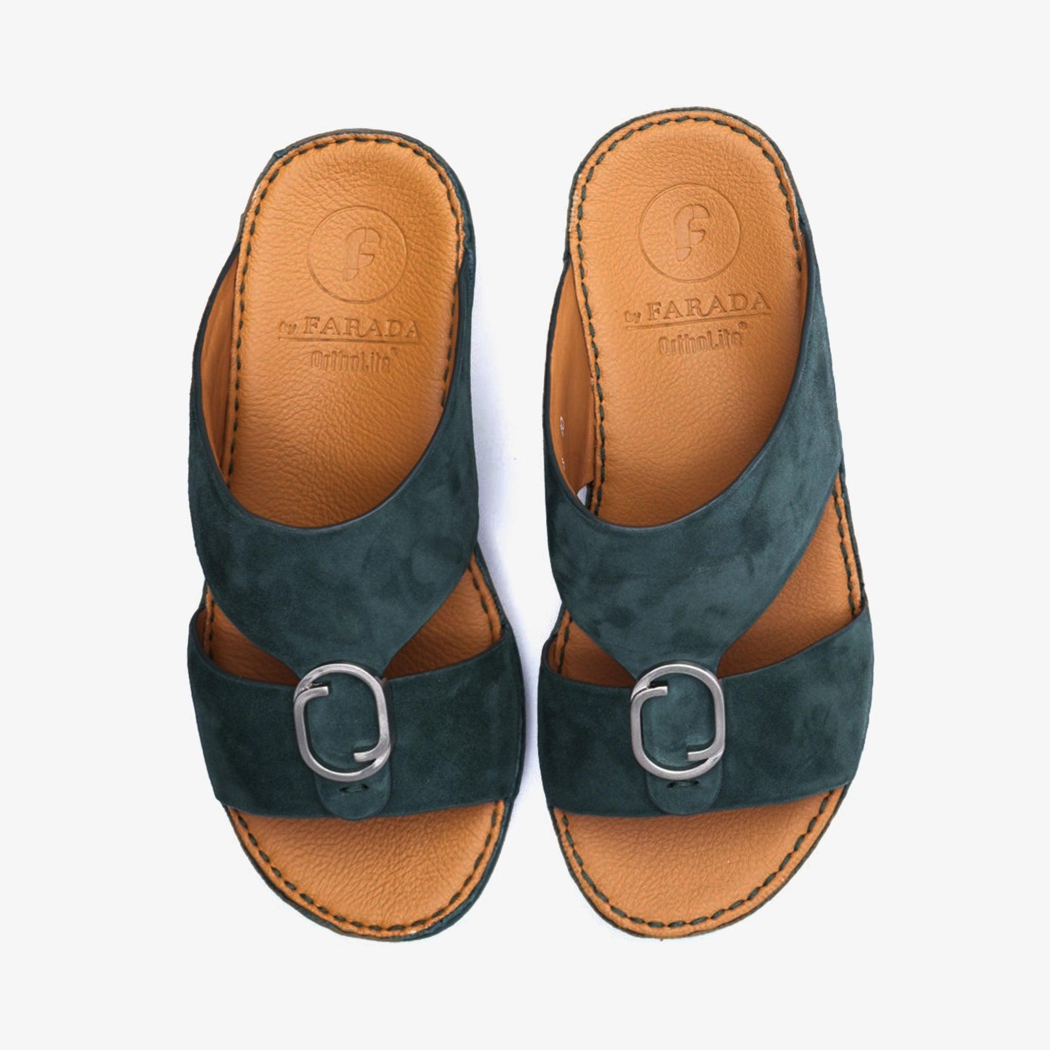 FARADA MENS DAVINCI SUEDE ARABIC SANDALS LICHENE - Farada