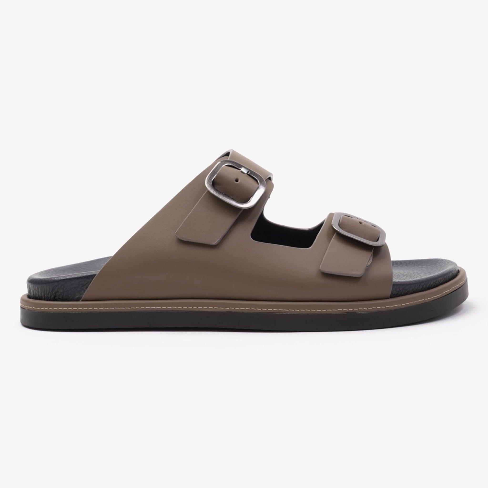 FARADA SLIP ON STYLE WITH SILVER BUCKLE MEN SANDALS TORBA - Farada
