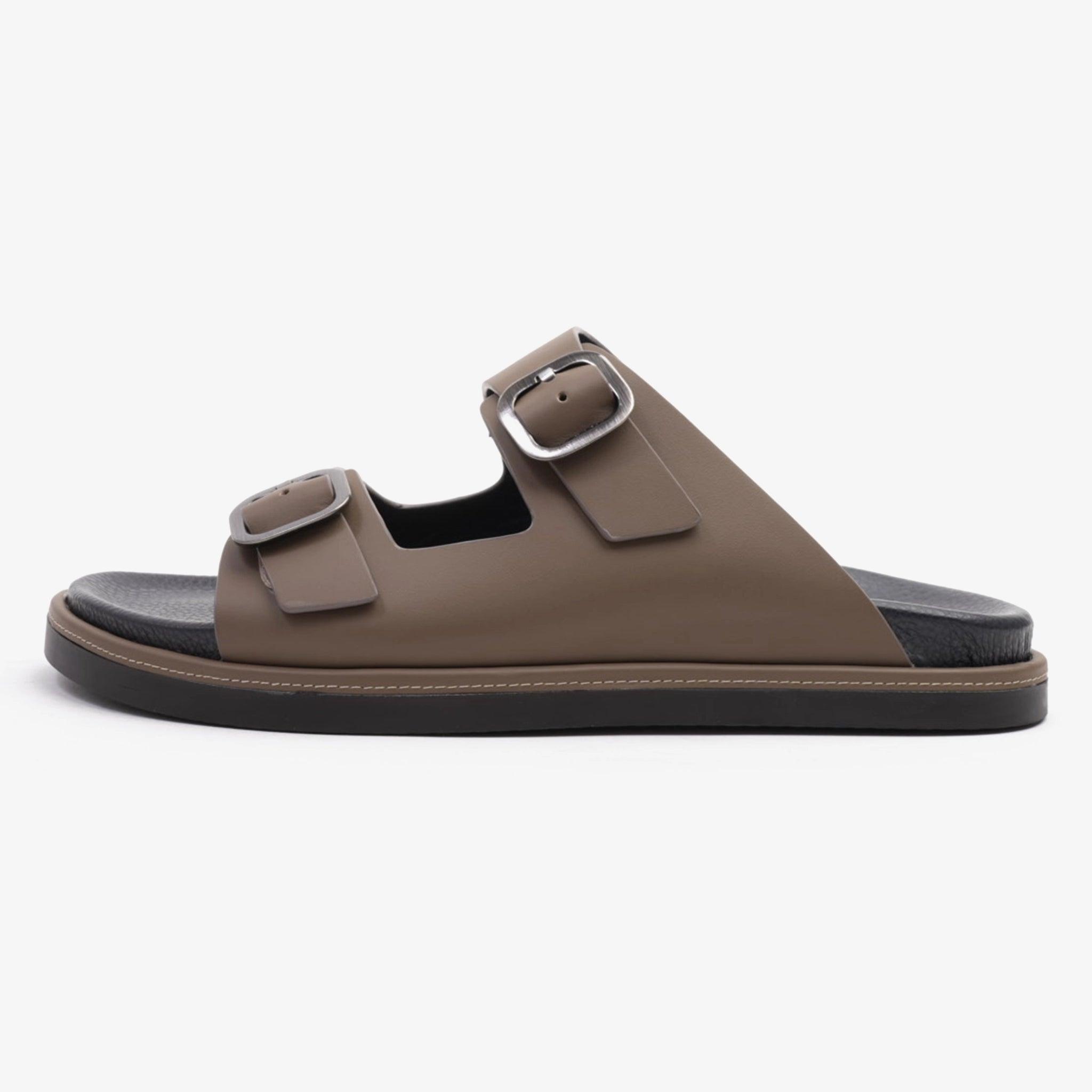FARADA SLIP ON STYLE WITH SILVER BUCKLE MEN SANDALS TORBA - Farada