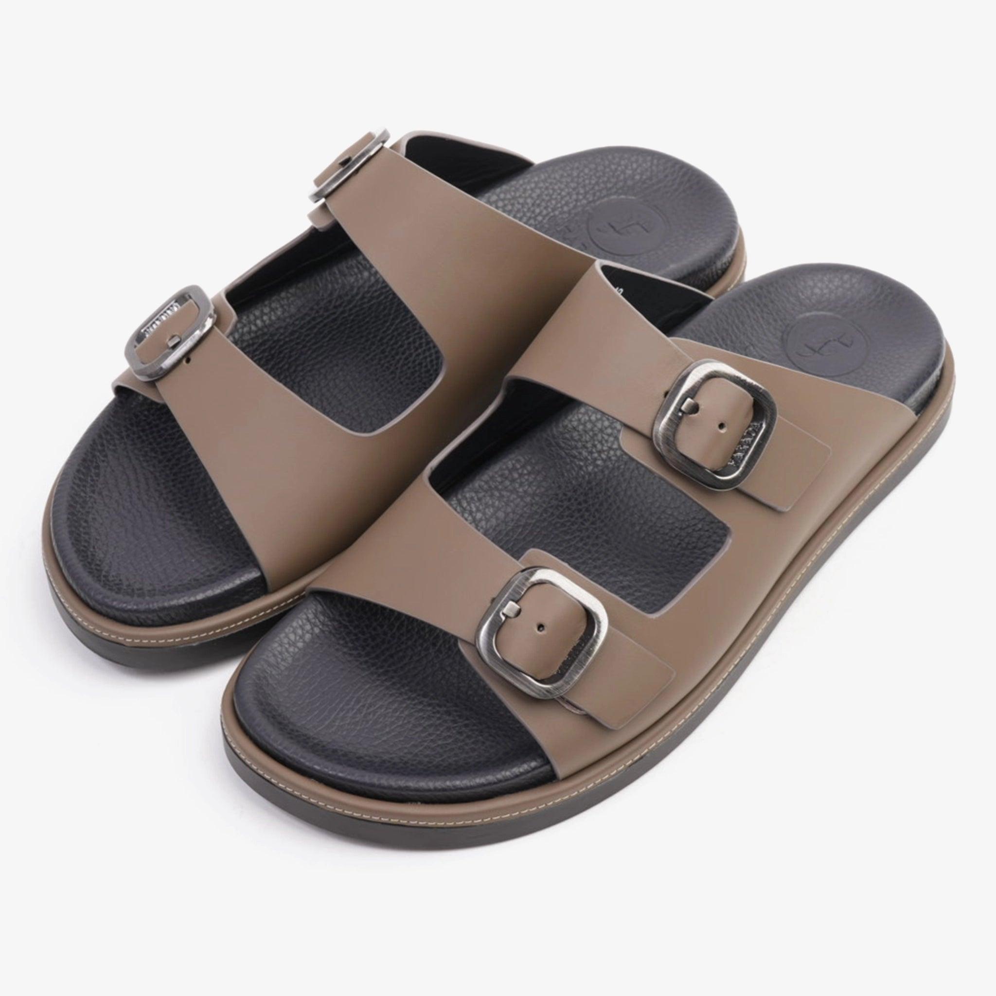 FARADA SLIP ON STYLE WITH SILVER BUCKLE MEN SANDALS TORBA - Farada