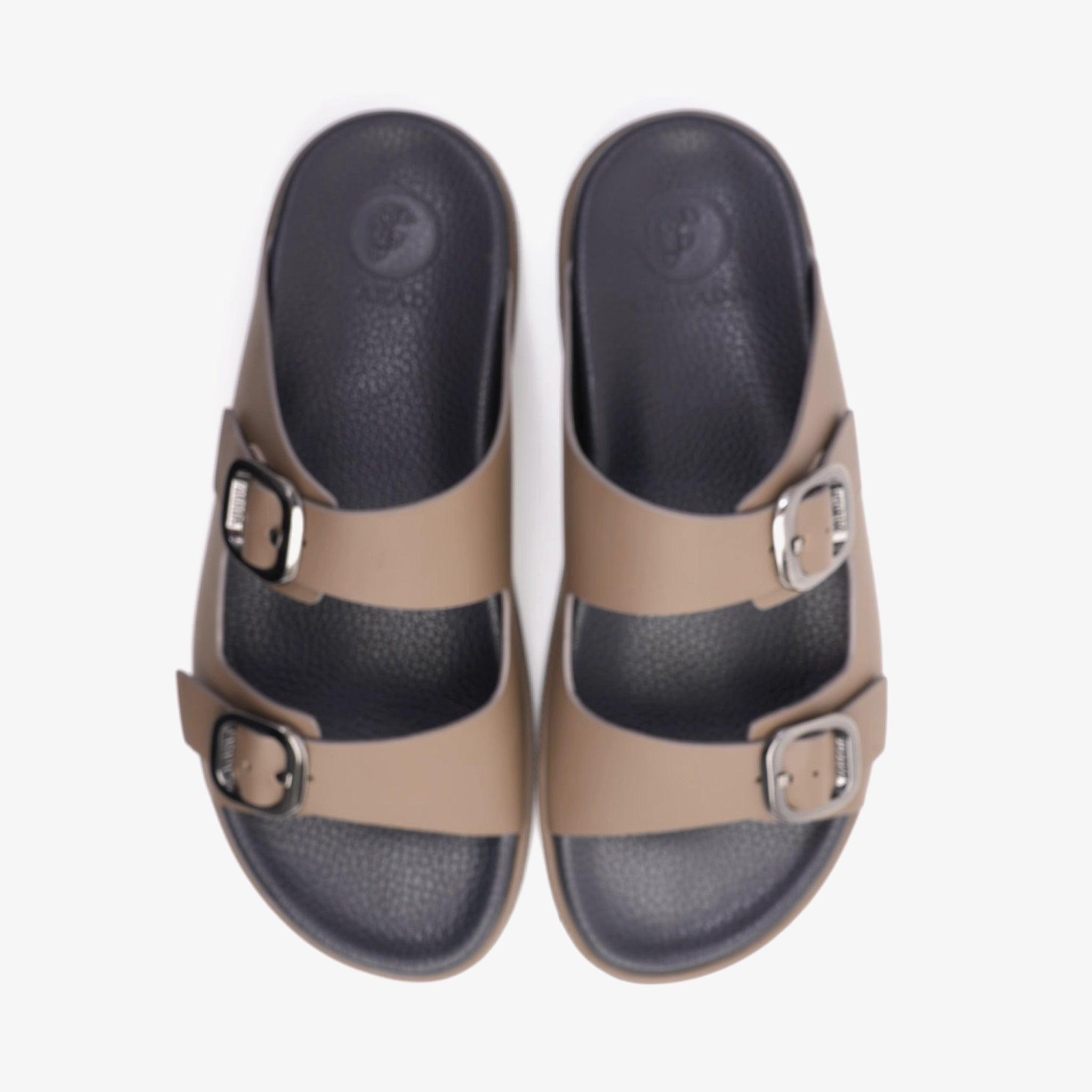 FARADA SLIP ON STYLE WITH SILVER BUCKLE MEN SANDALS TORBA - Farada