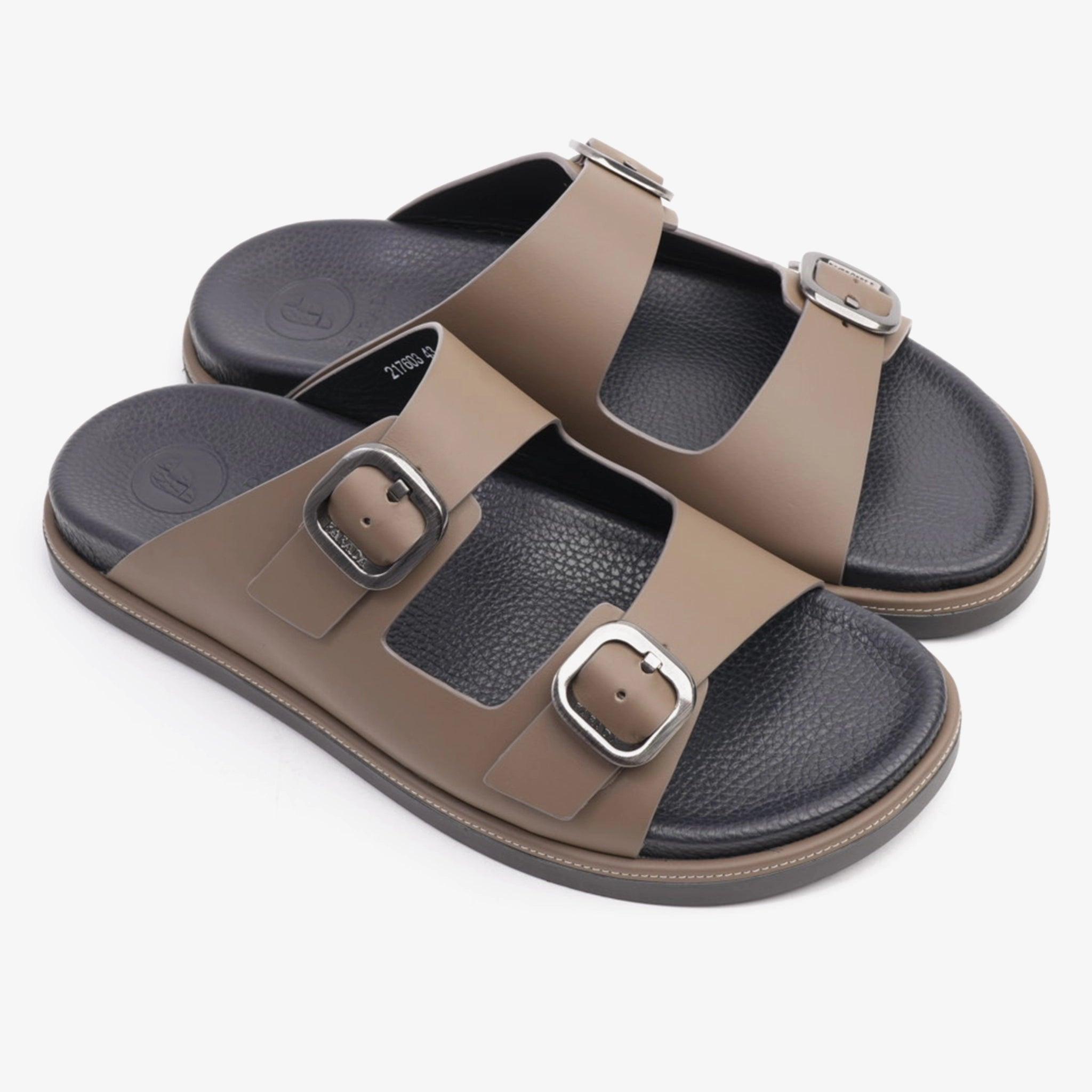 FARADA SLIP ON STYLE WITH SILVER BUCKLE MEN SANDALS TORBA - Farada