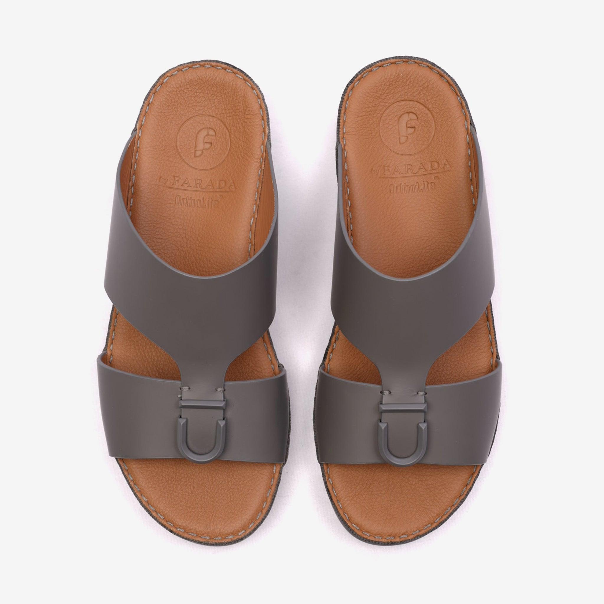 MATTE BERNINI CLASSIC ARABIC LEATHER SANDALS BLACK - Farada