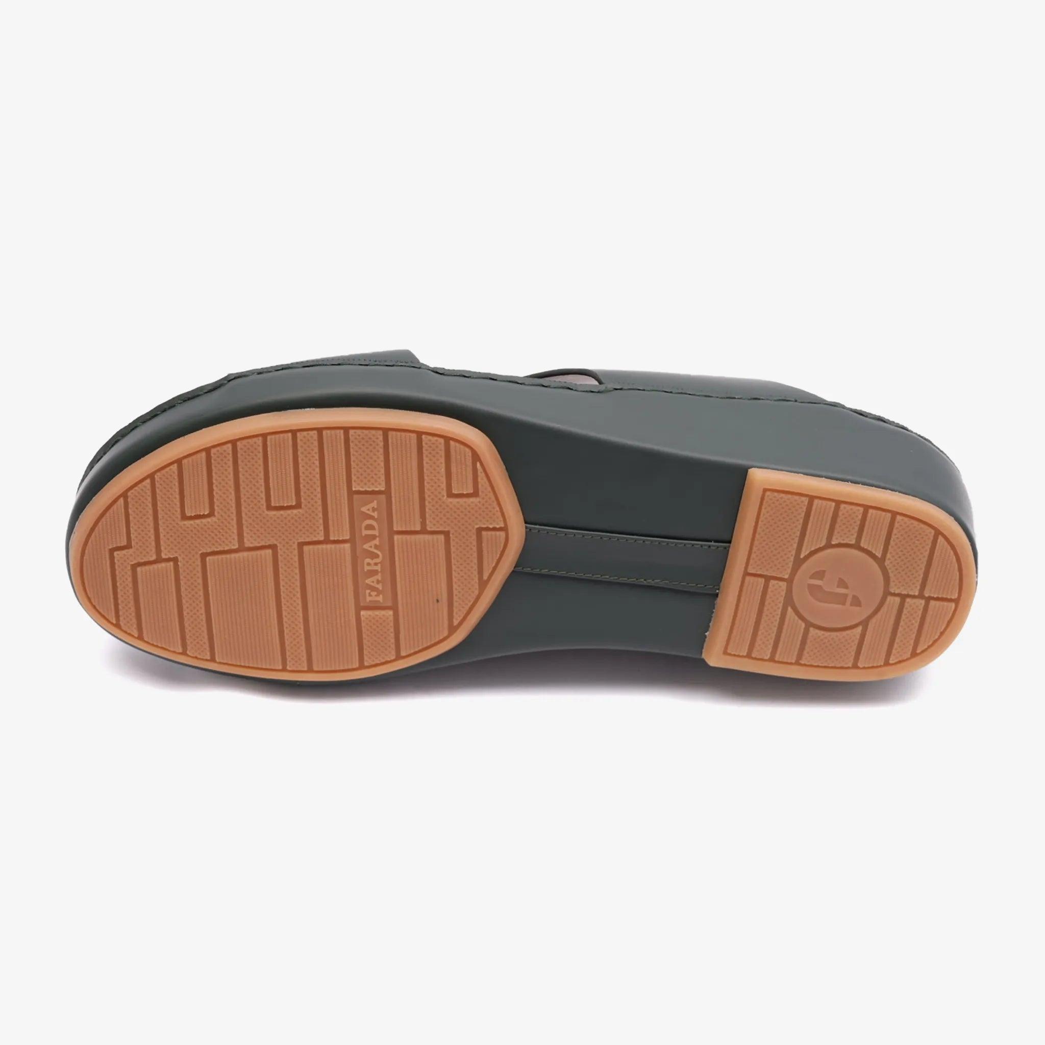 MATTE BERNINI CLASSIC ARABIC LEATHER SANDALS BOTTLE-GREEN - Farada