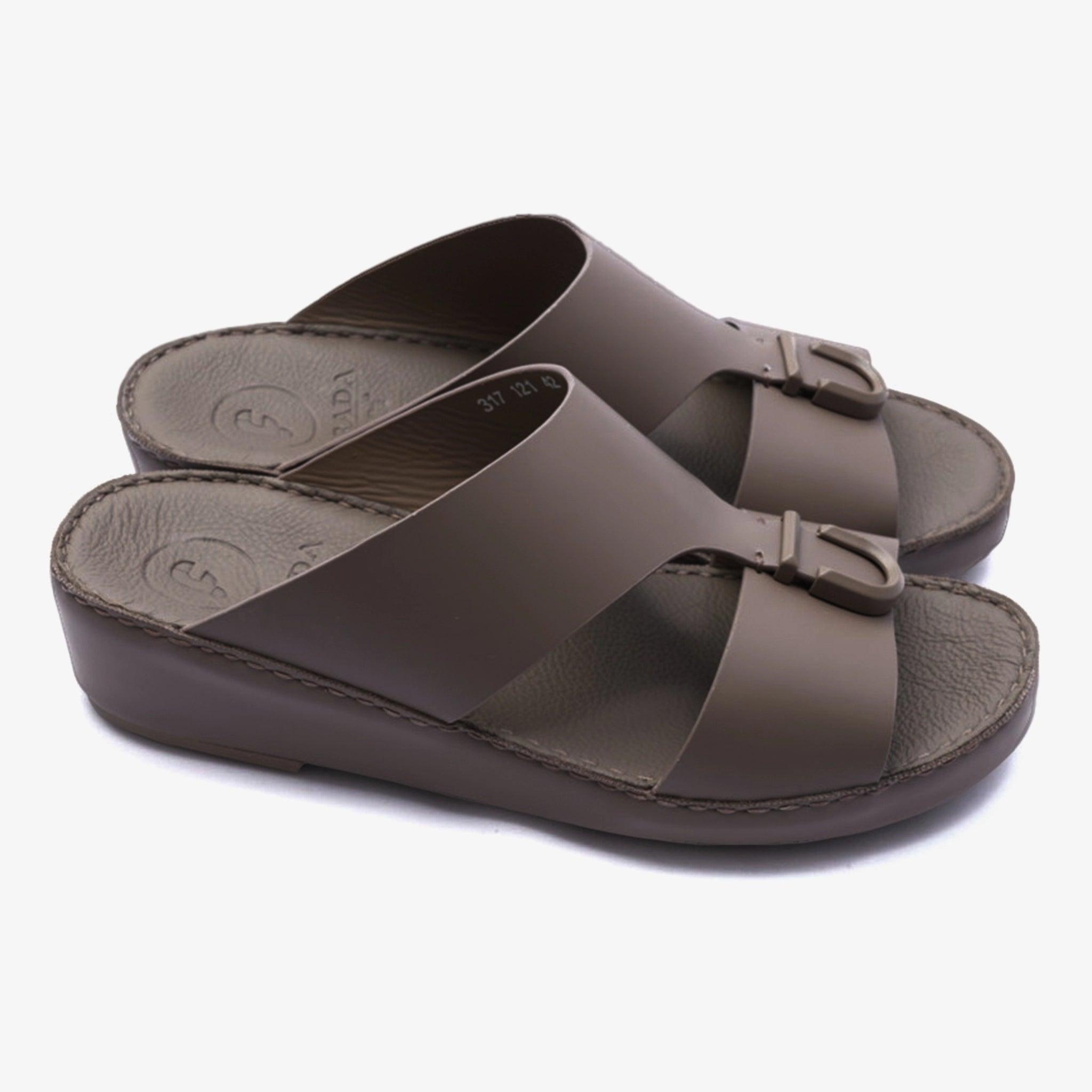 MATTE BERNINI CLASSIC ARABIC LEATHER SANDALS EARTH - Farada