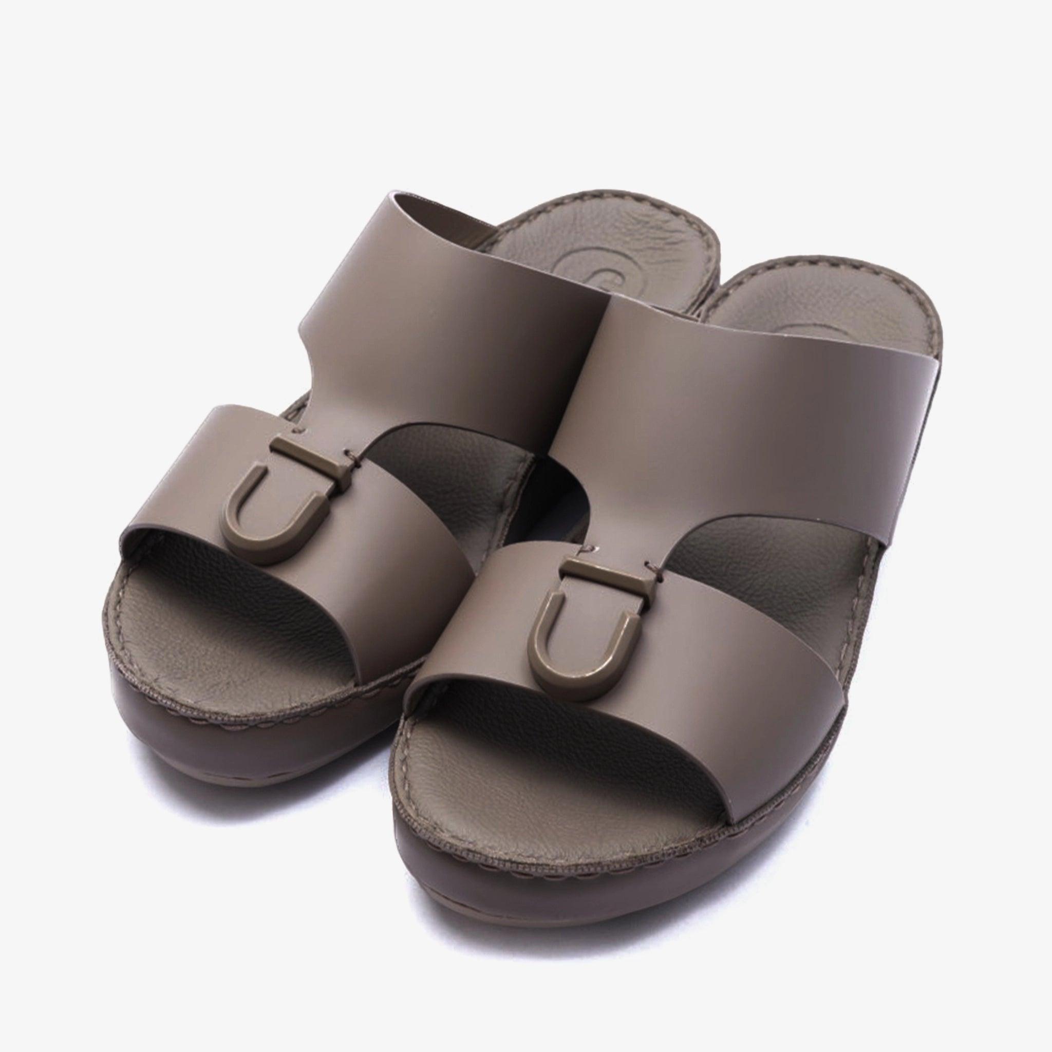 MATTE BERNINI CLASSIC ARABIC LEATHER SANDALS EARTH - Farada