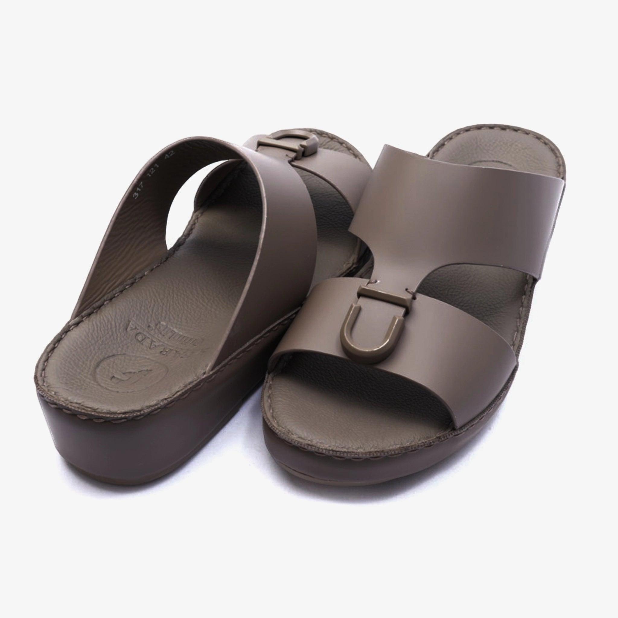 MATTE BERNINI CLASSIC ARABIC LEATHER SANDALS EARTH - Farada
