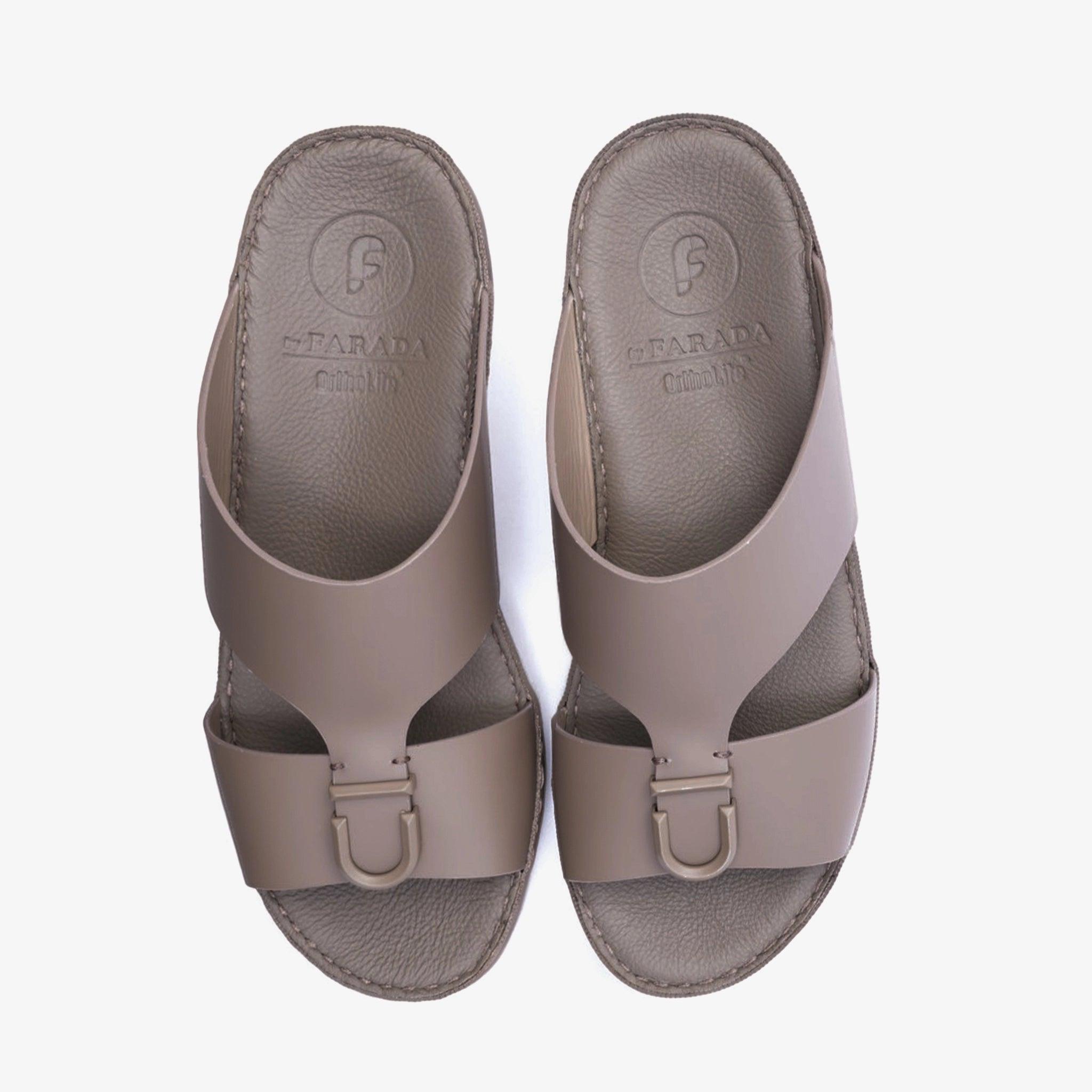 MATTE BERNINI CLASSIC ARABIC LEATHER SANDALS EARTH - Farada