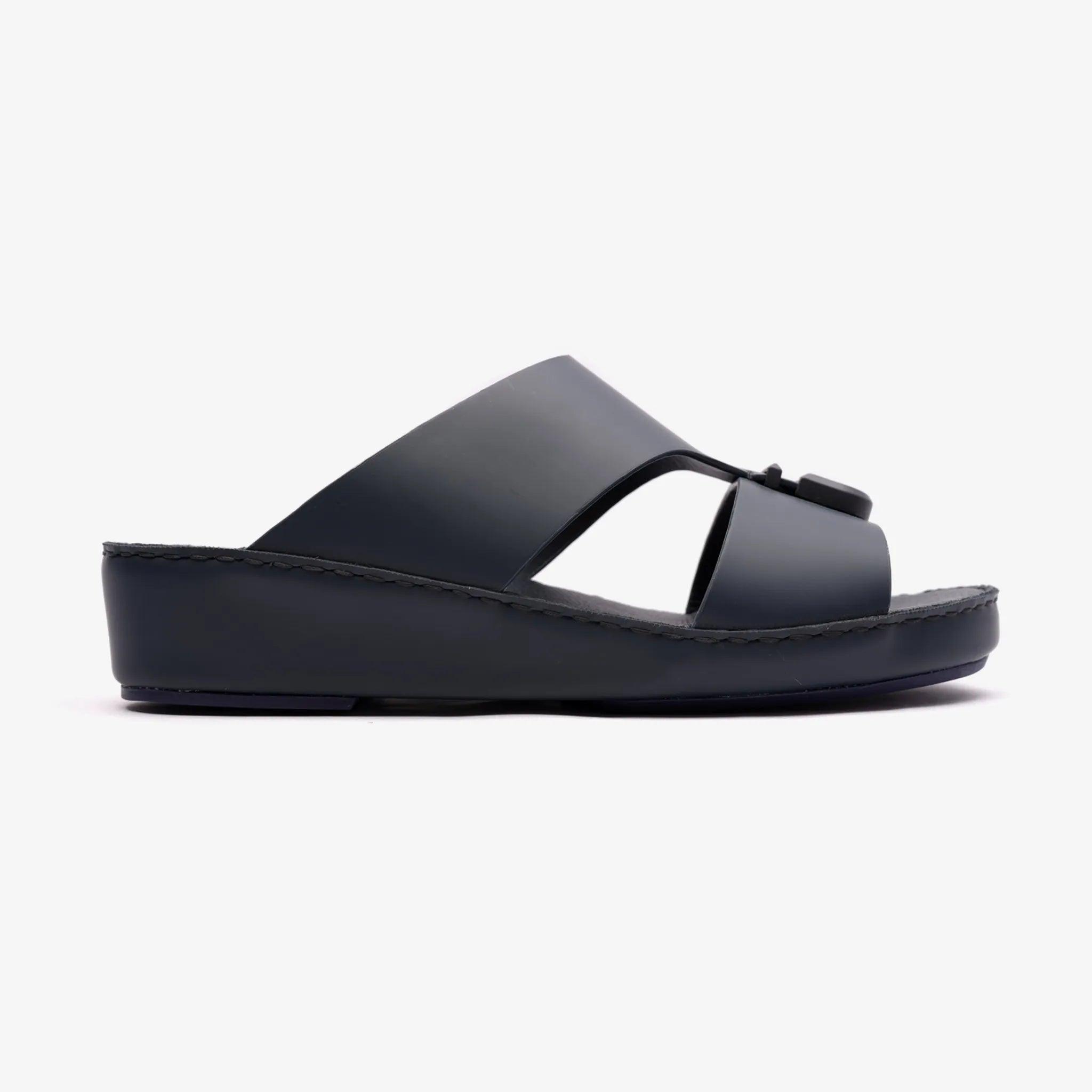 MATTE BERNINI CLASSIC ARABIC LEATHER SANDALS NAVY - Farada