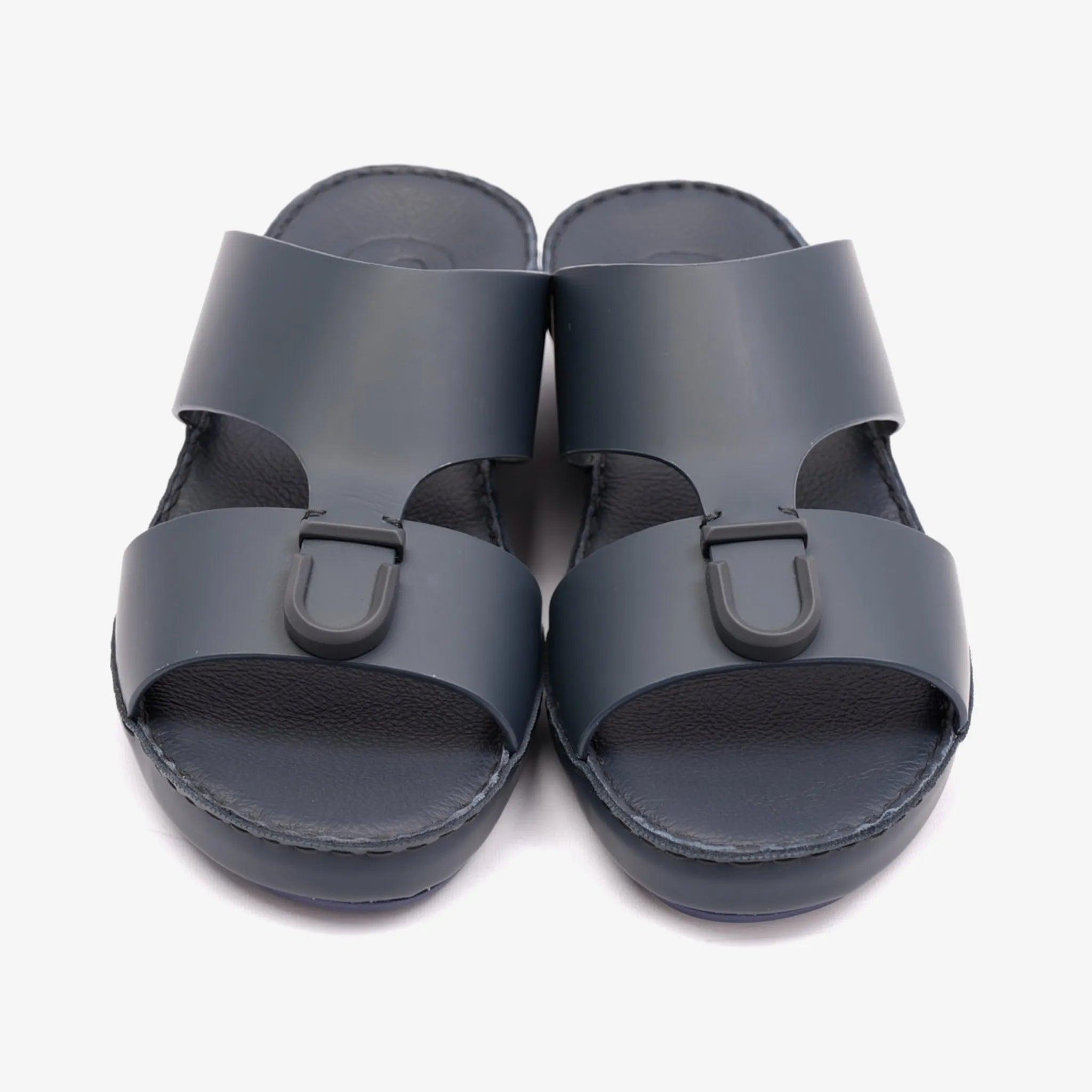 MATTE BERNINI CLASSIC ARABIC LEATHER SANDALS NAVY - Farada