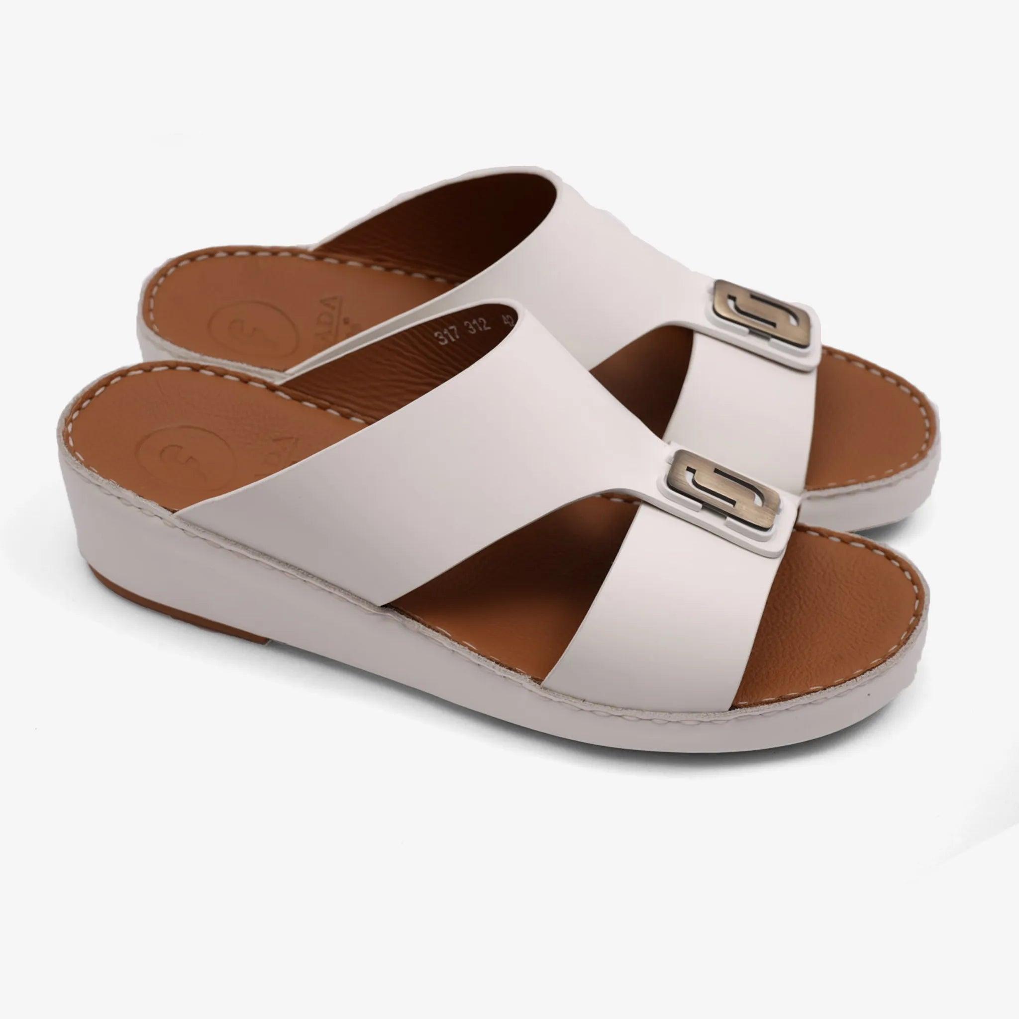 DAVINCI TIMELESS MATT ARABIC SANDALS WHITE - Farada