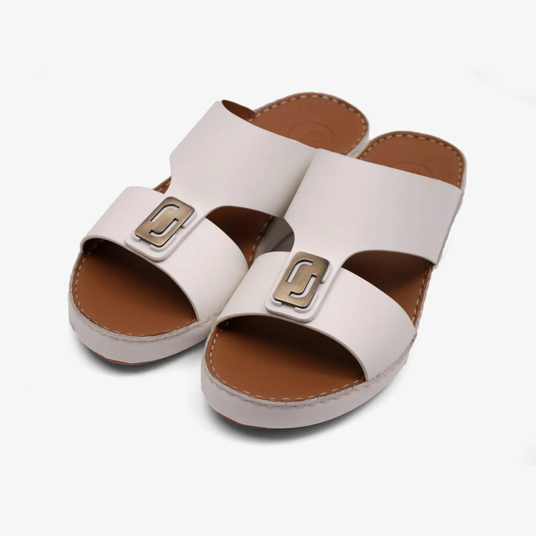 DAVINCI TIMELESS MATT ARABIC SANDALS WHITE - Farada