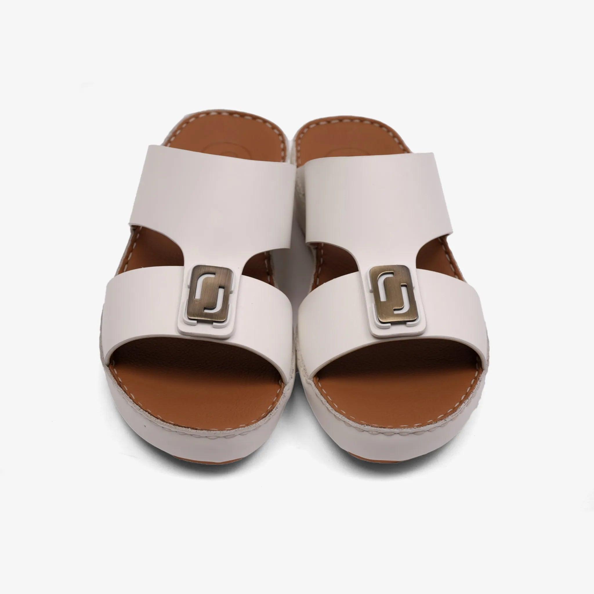 DAVINCI TIMELESS MATT ARABIC SANDALS WHITE - Farada