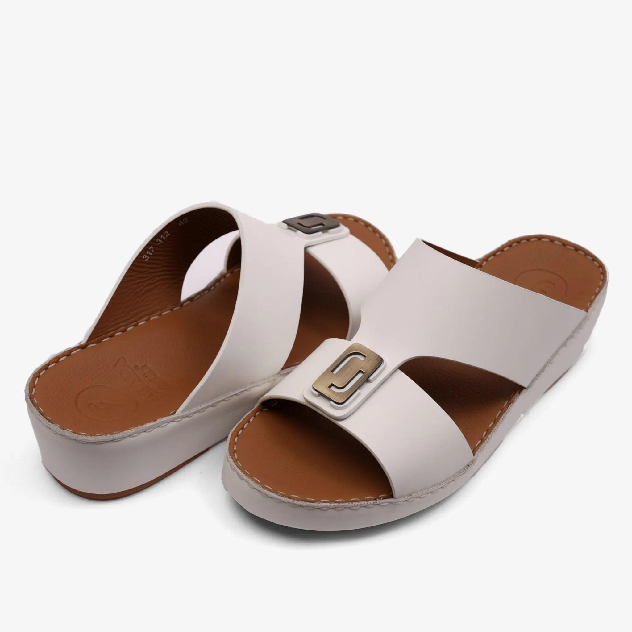 DAVINCI TIMELESS MATT ARABIC SANDALS WHITE - Farada