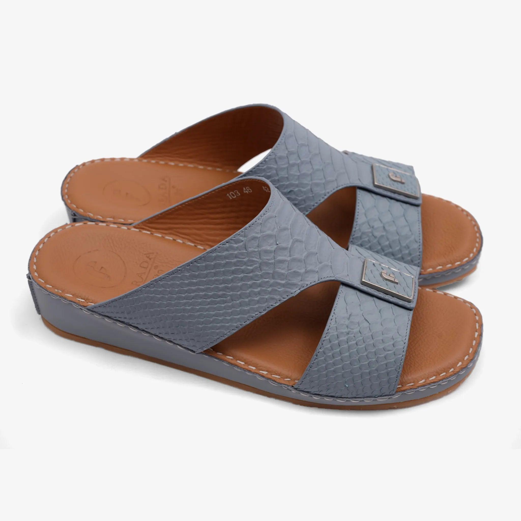 DESIGNER PITONE VENEZIANO ARABIC SANDALS BLUE-GREY - Farada