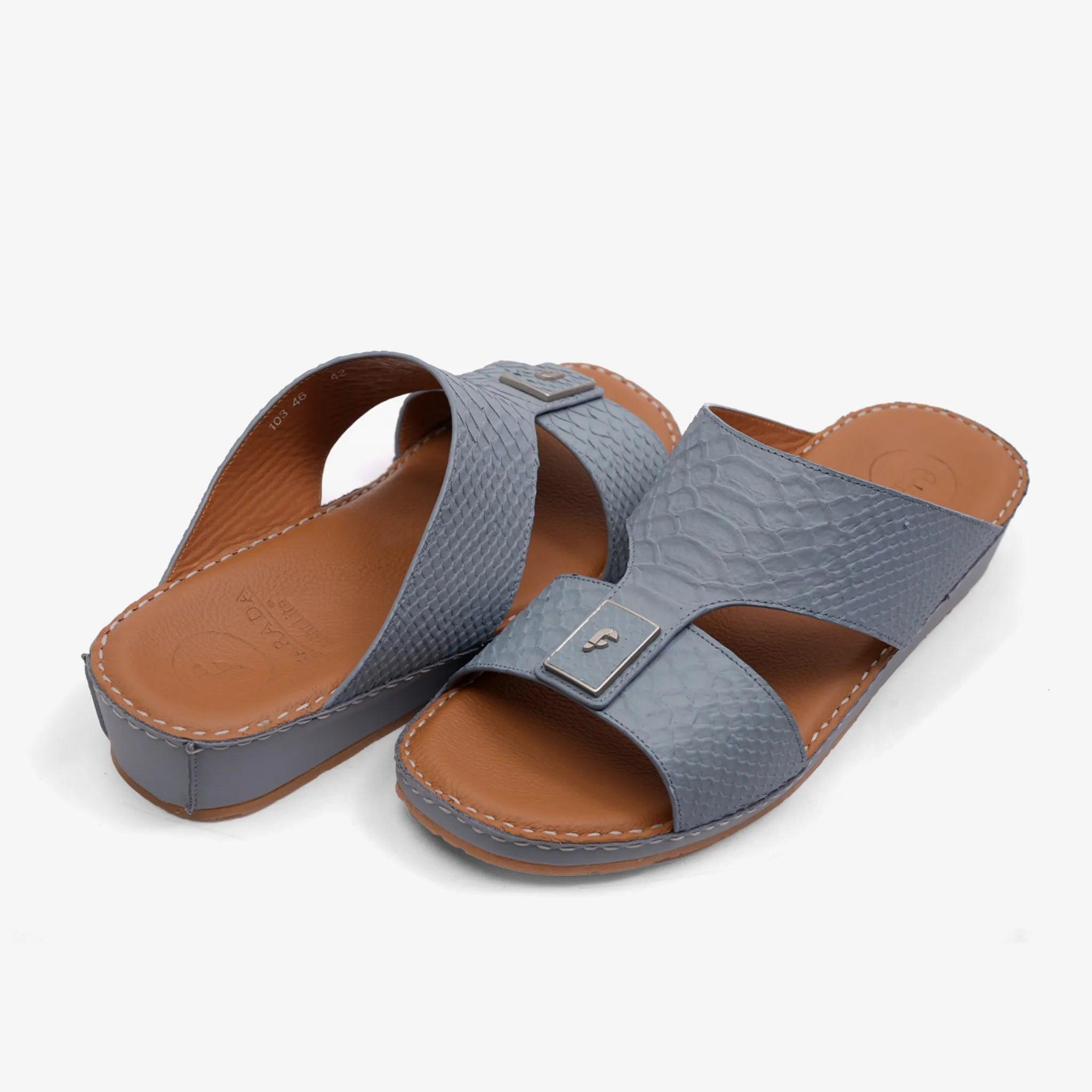 DESIGNER PITONE VENEZIANO ARABIC SANDALS BLUE-GREY - Farada