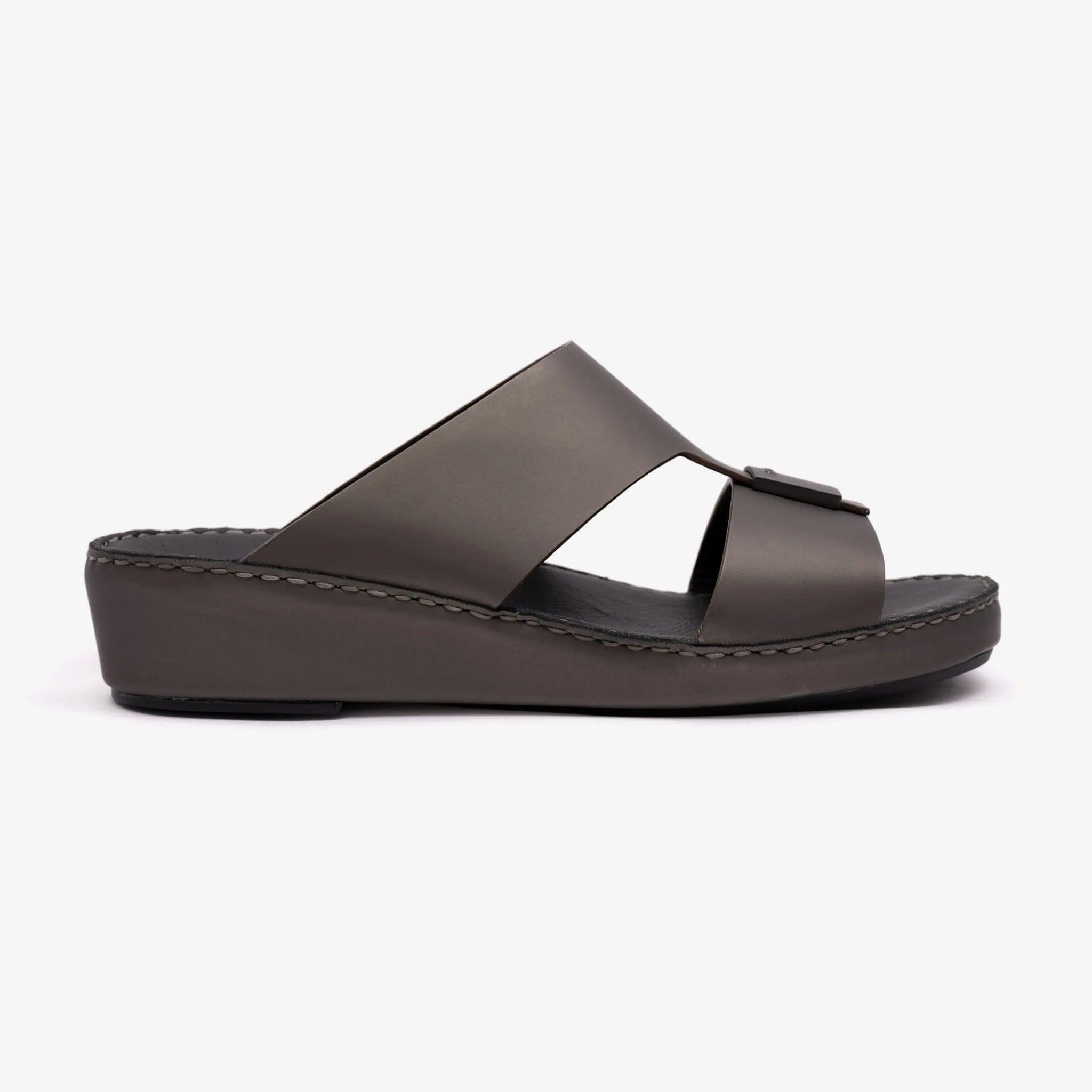 FARADA CLASSIC MATTE MODERN LEATHER MEN SANDALS FUMO - Farada