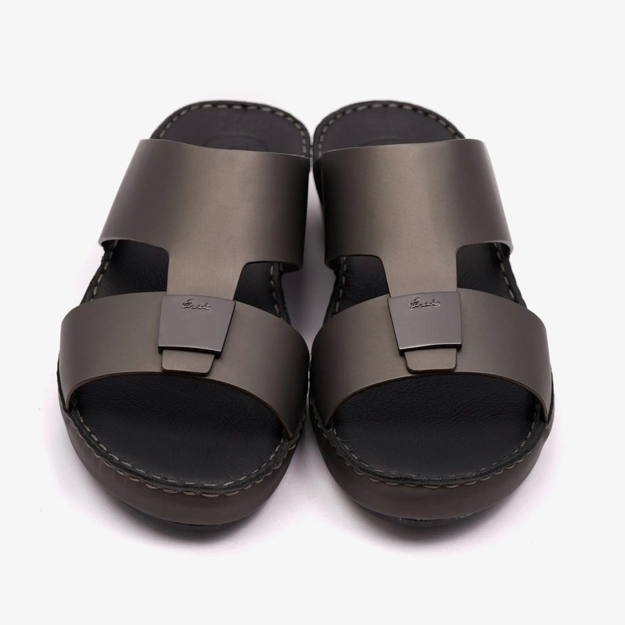 FARADA CLASSIC MATTE MODERN LEATHER MEN SANDALS FUMO - Farada