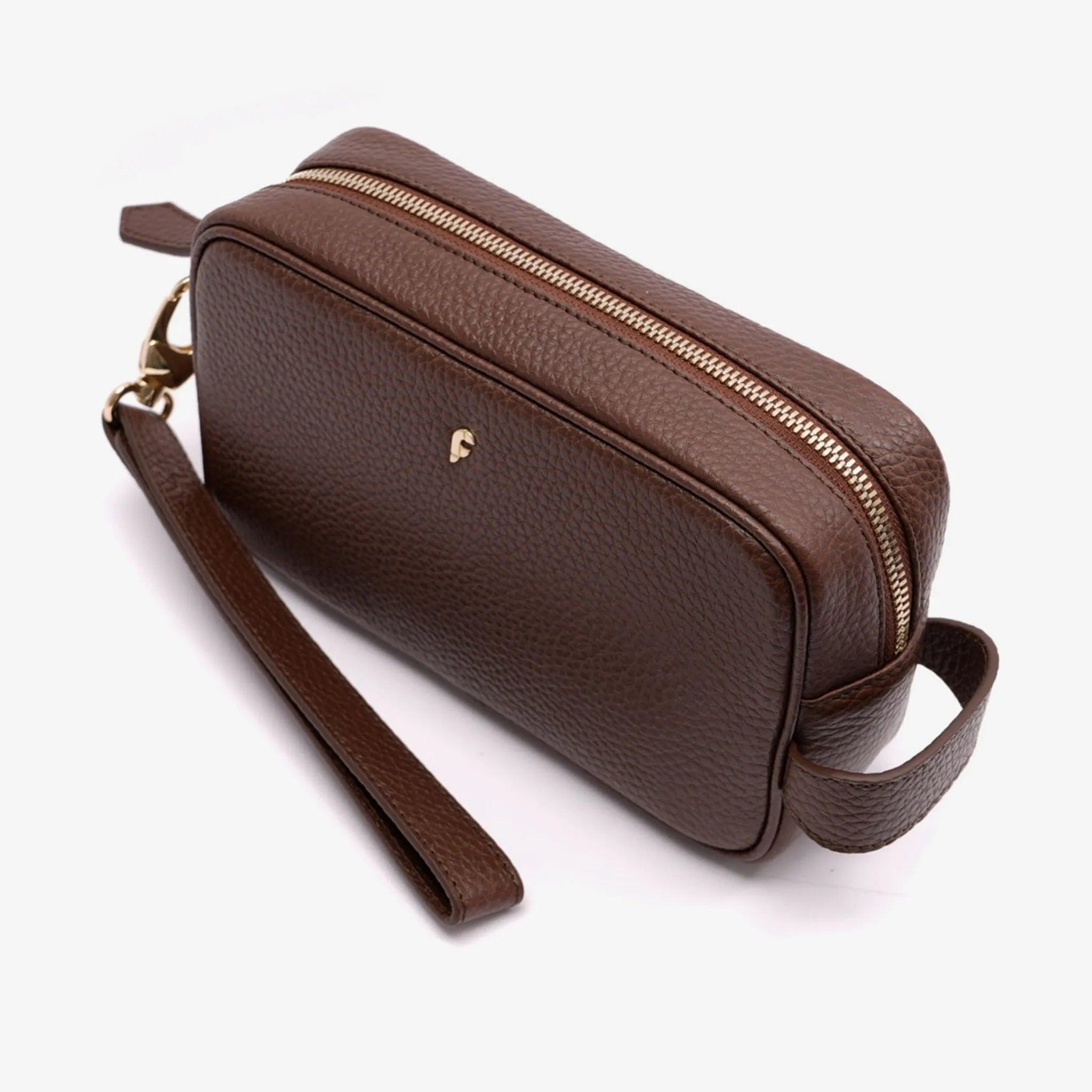 BUY FARADA GENUINE LEATHER UTILITY BAG FOR MEN TAN