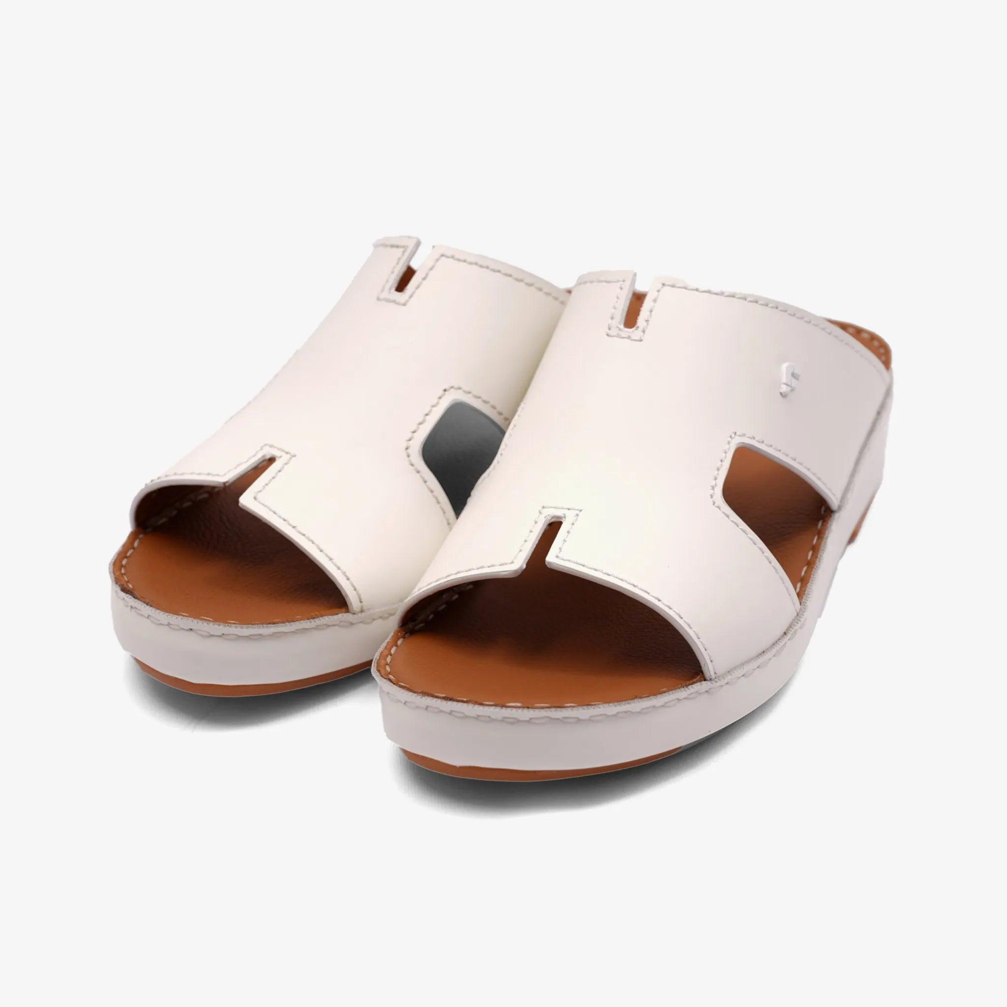 FARADA MENS DAVINCI BANI ARABIC SANDALS WHITE - Farada