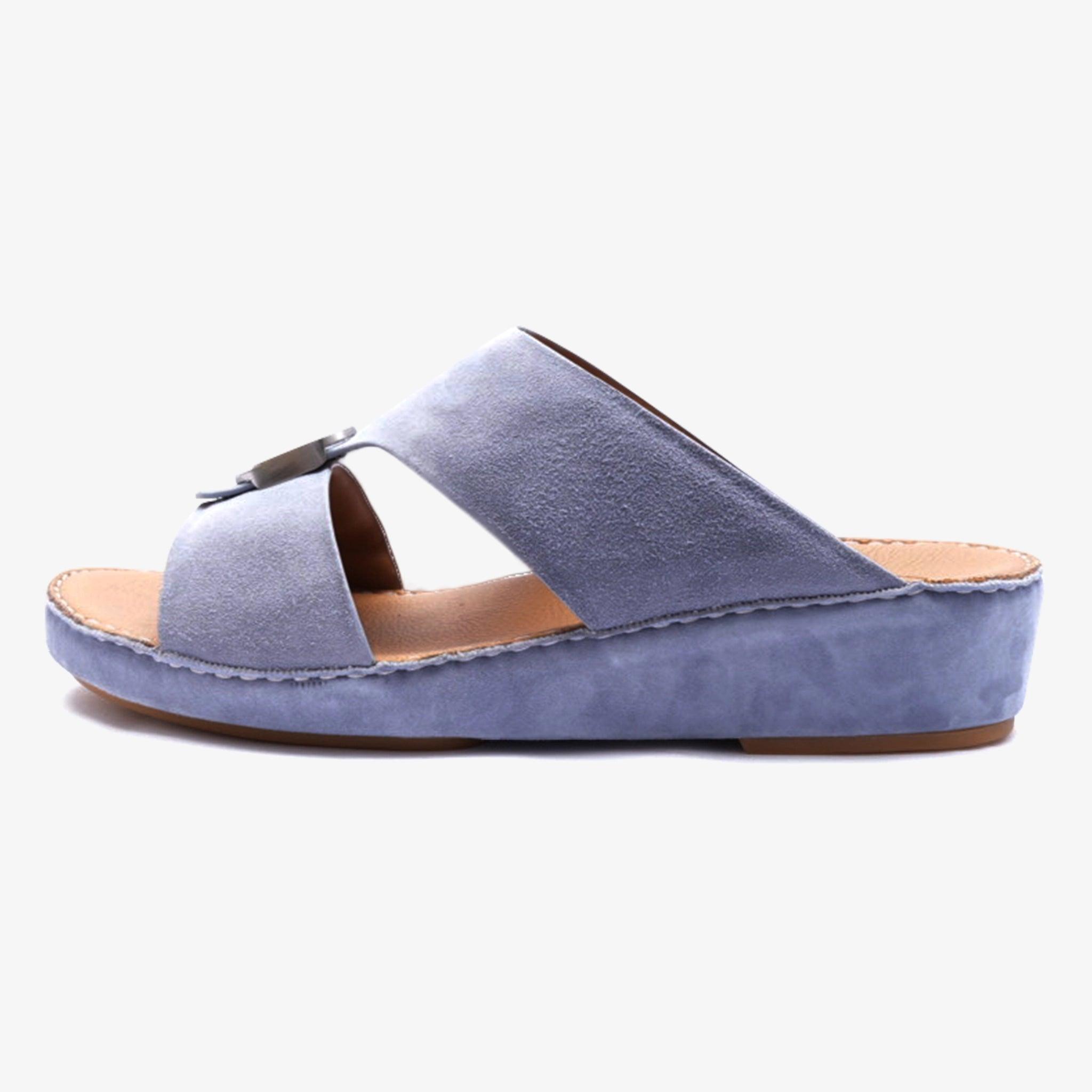 FARADA MENS DAVINCI SUEDE ARABIC SANDALS - SKY BLUE - Farada