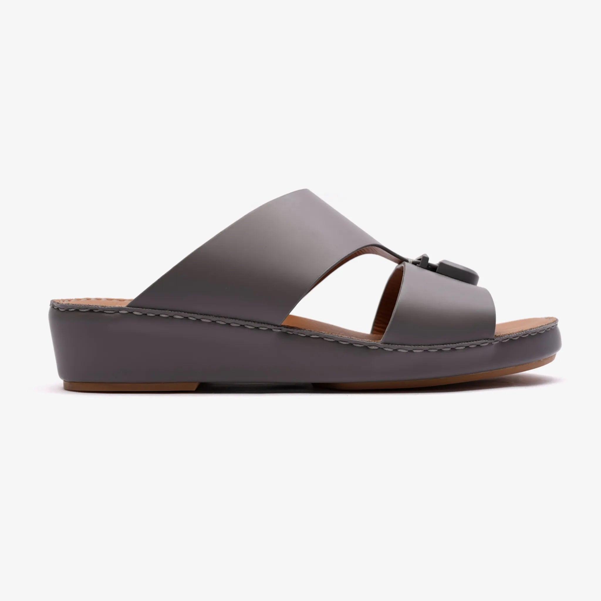 MATTE BERNINI CLASSIC ARABIC LEATHER SANDALS BLACK - Farada