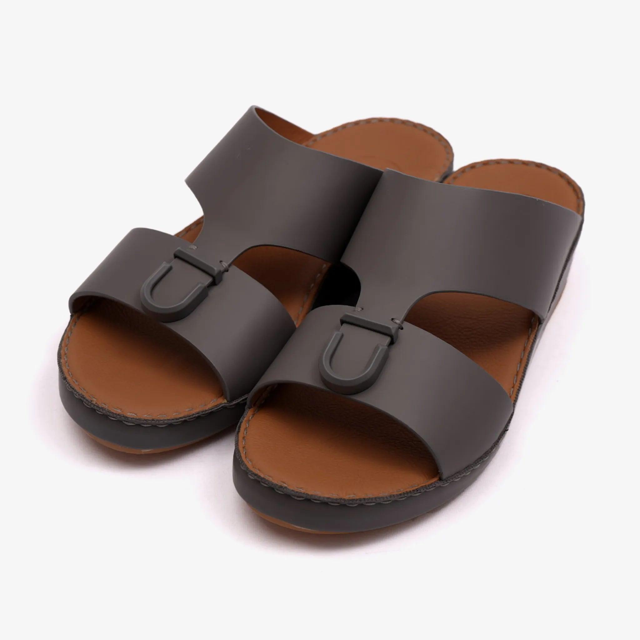 MATTE BERNINI CLASSIC ARABIC LEATHER SANDALS BLACK - Farada