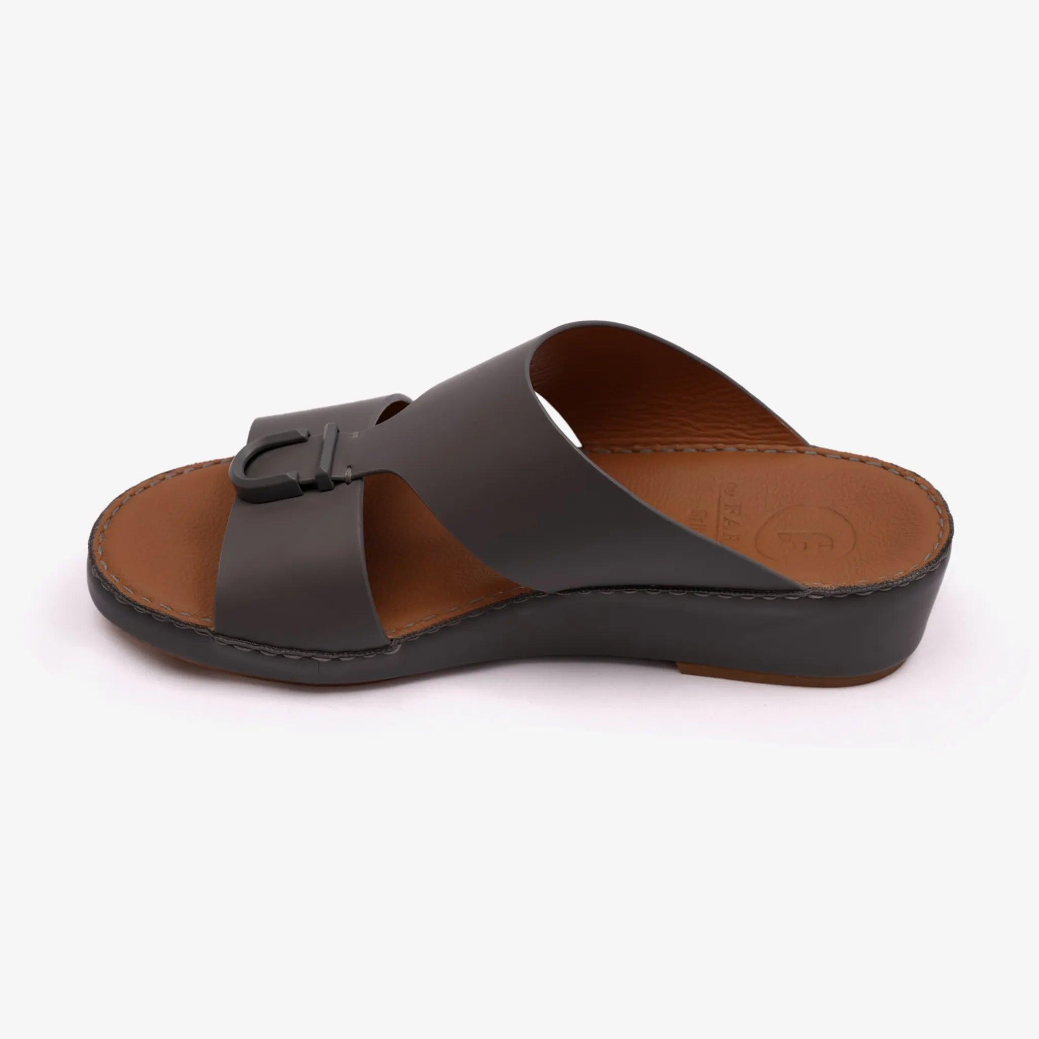 MATTE BERNINI CLASSIC ARABIC LEATHER SANDALS BLACK - Farada