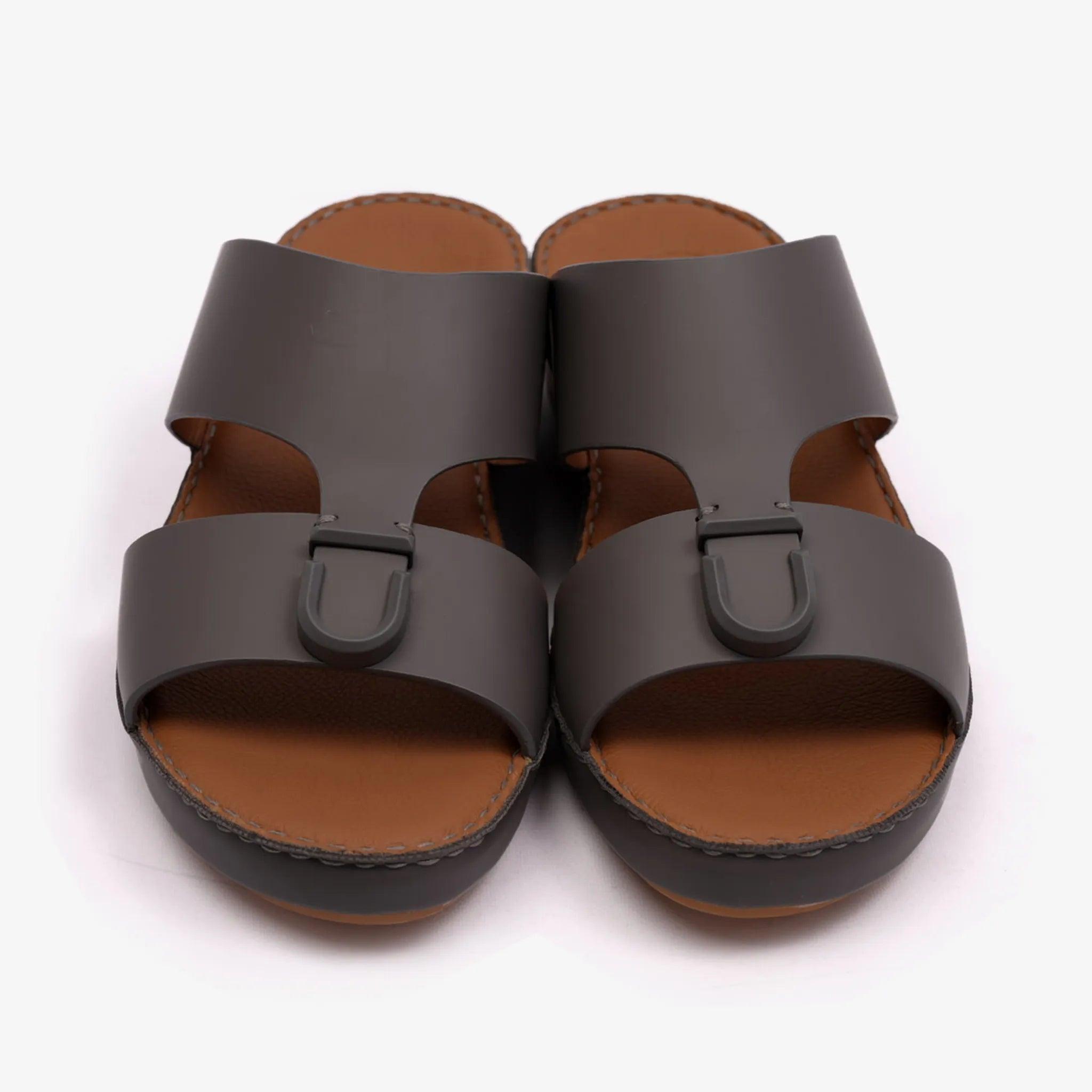 MATTE BERNINI CLASSIC ARABIC LEATHER SANDALS BLACK - Farada