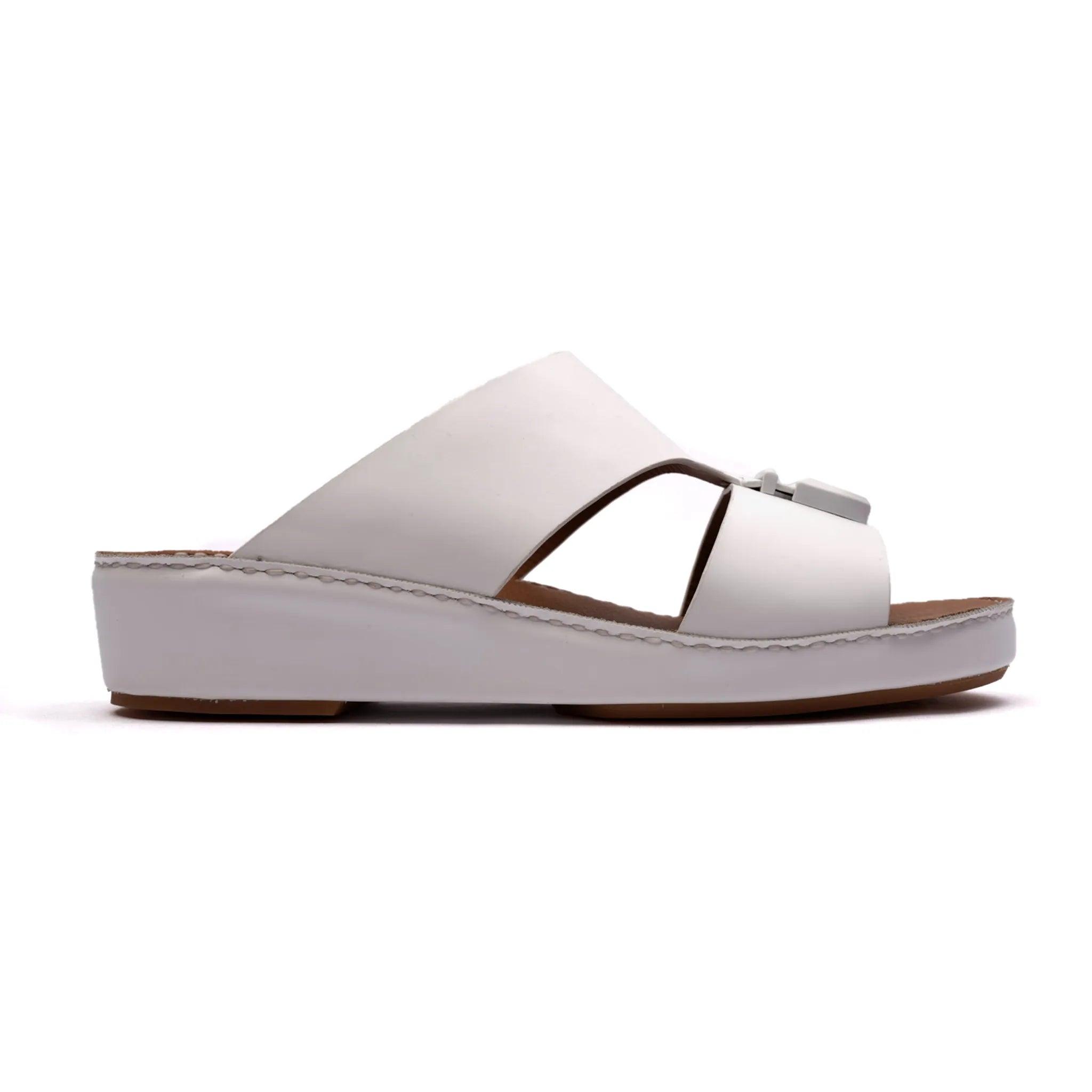 MATTE BERNINI CLASSIC ARABIC LEATHER SANDALS WHITE - Farada